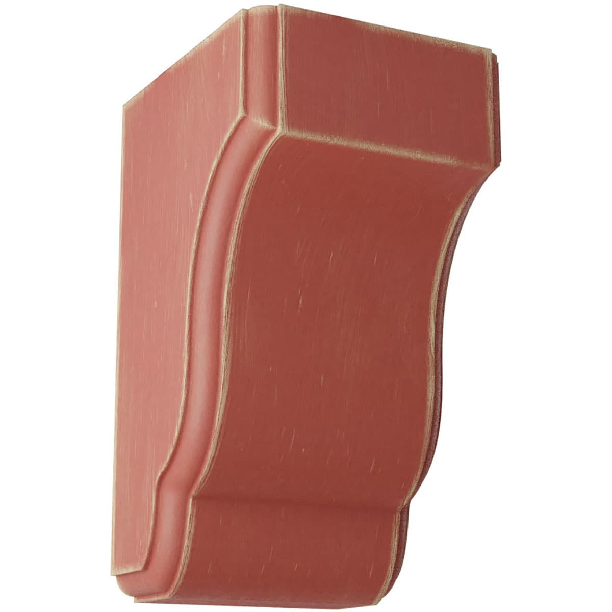 Ekena Millwork CORWD03X04X06CPRD 3.5-in x 4-in x 6.5-in Vintage Decor Finished Rubberwood Red Wood Paintable/Stainable Corbel