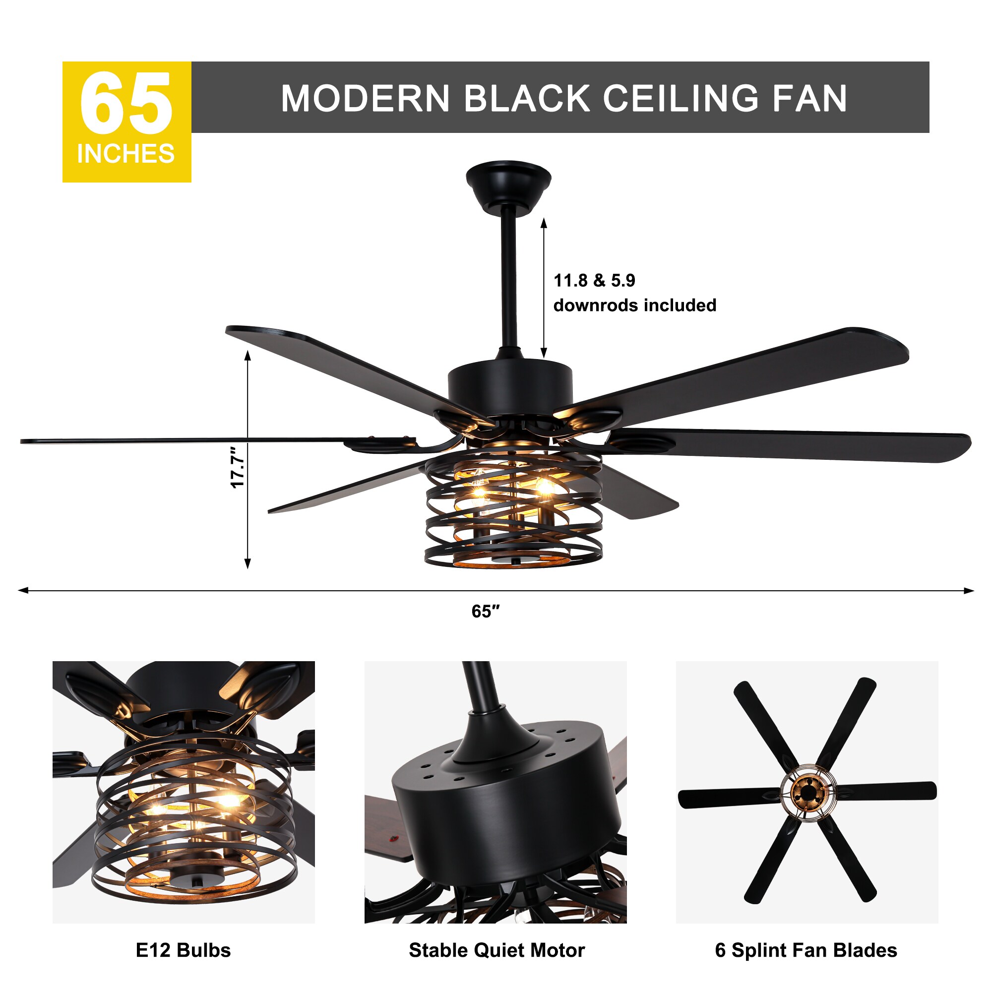 Oaks Decor DC6507OKEL Ceiling-Fans - View #5