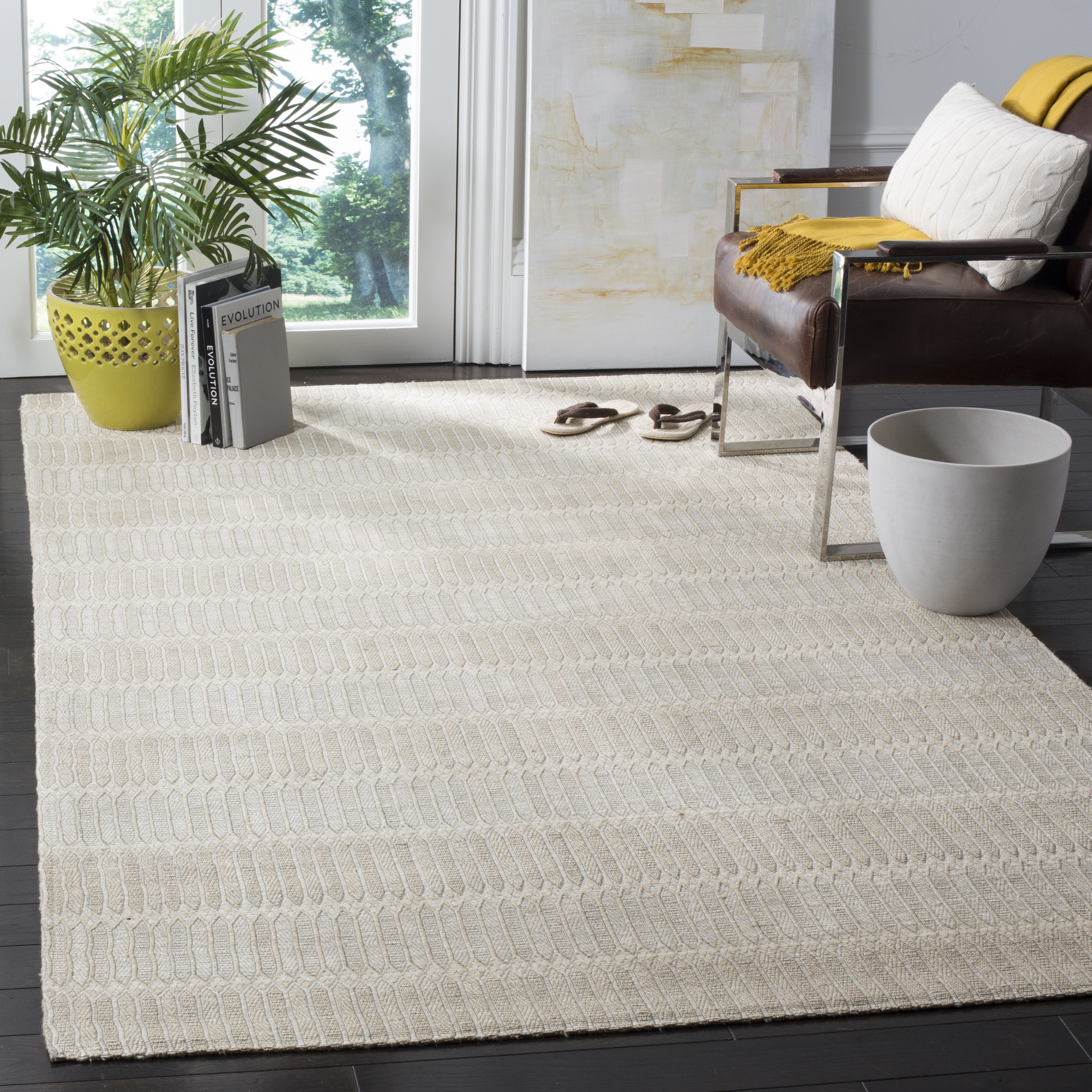 Safavieh MRB124B-5 Marbella Matejka 5 x 8 (ft) Loomed Synthetic Beige Rectangular Indoor Stripe Area rug