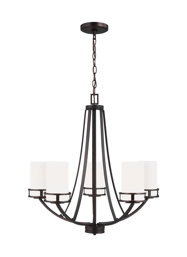 Generation Lighting 3121605EN3-710 Robie 5 -Light Bronze Craftsman For Use in Dining Rooms, Foyers, Kitchens, Chandelier