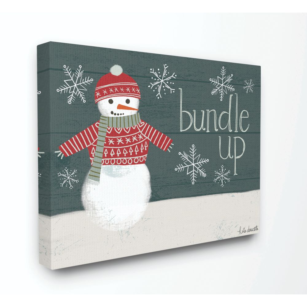 Stupell Industries HWP-403-CN-24X30 30-in Decoration Snowman Christmas Decor