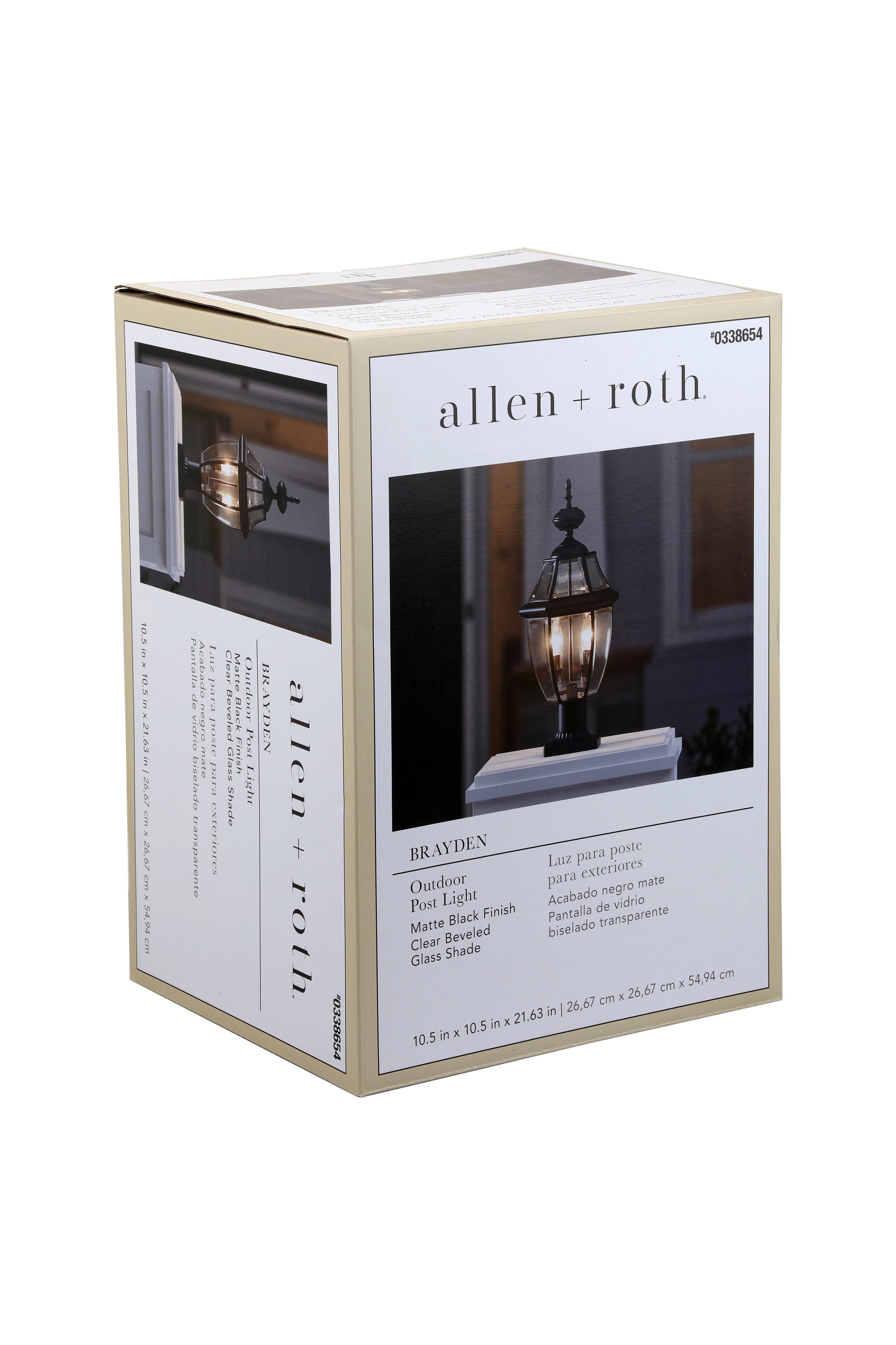 allen + roth Brayden 21.63-in Matte Black Traditional Outdoor Light Post  Lantern in the Post Light Parts department at