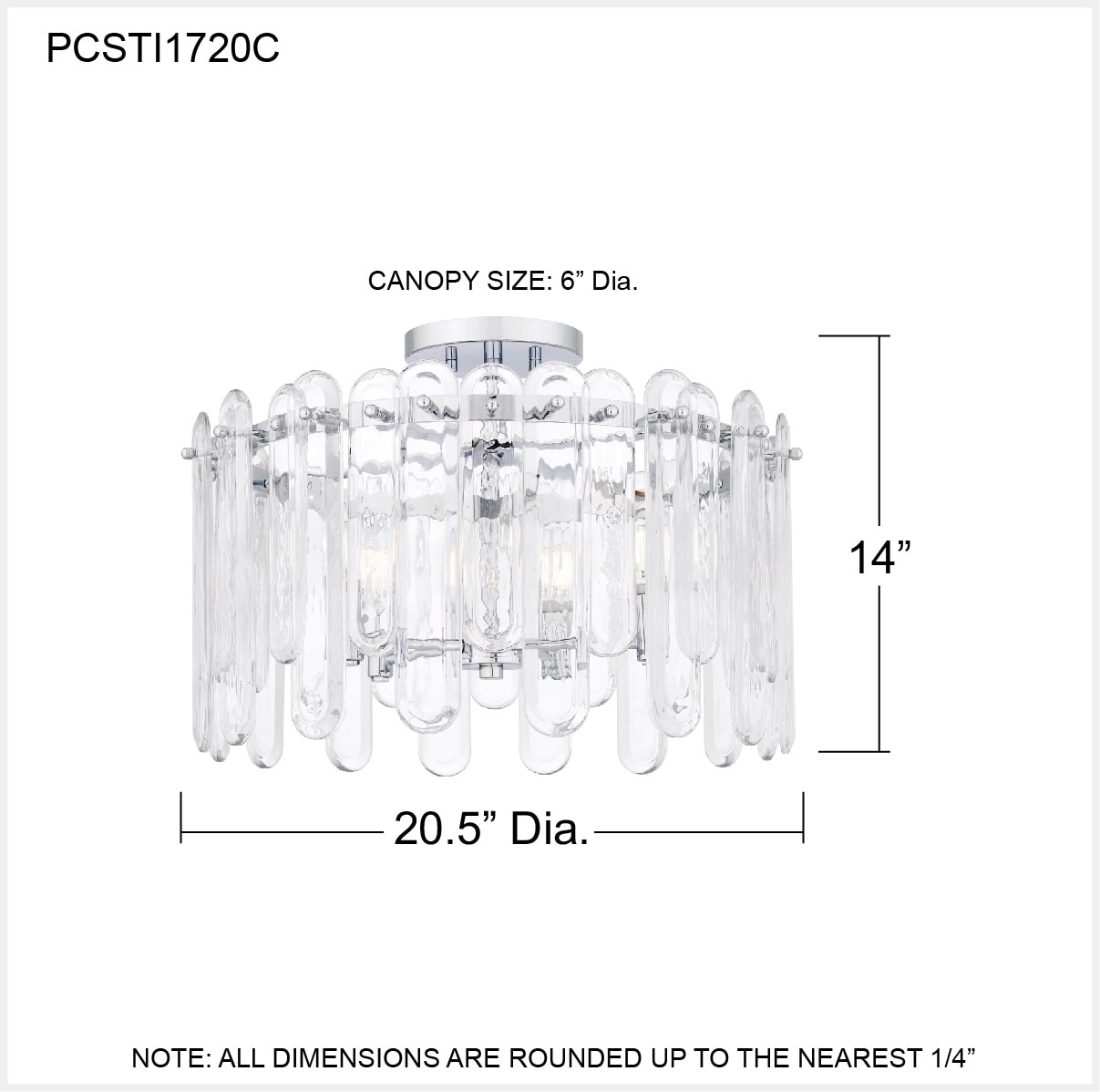 Quoizel Stiles 5 Light 205 In Polished Chrome Led Semi Mount Light At 6048