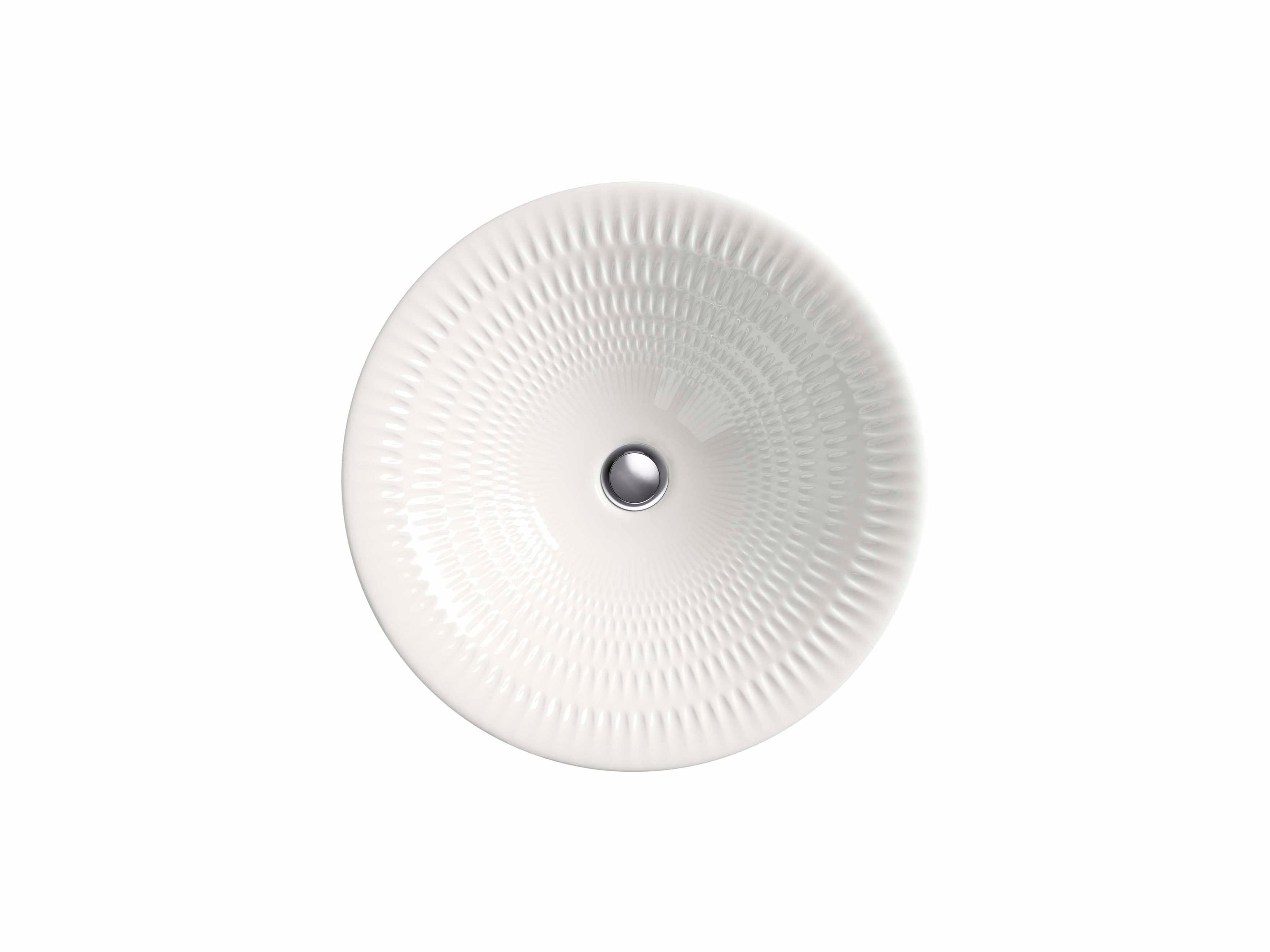 Translucent White Ceramic Round Vessel Bathroom Sink