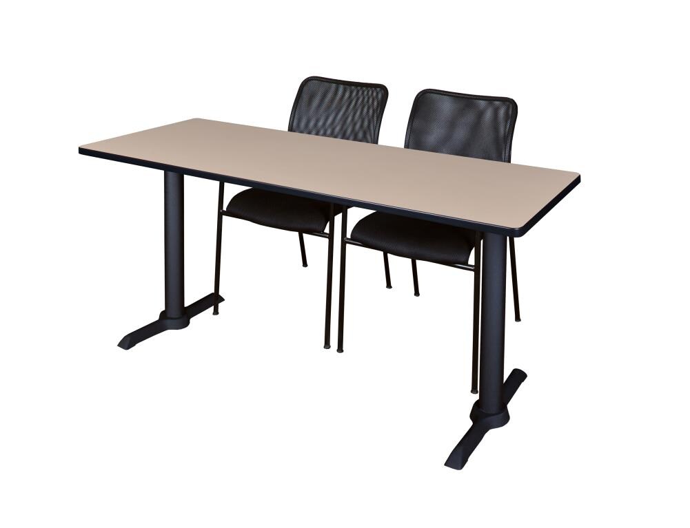 Regency MTRCT6024BE75BK Training Off-white 4-Person Training Table (60-in W x 29-in H)