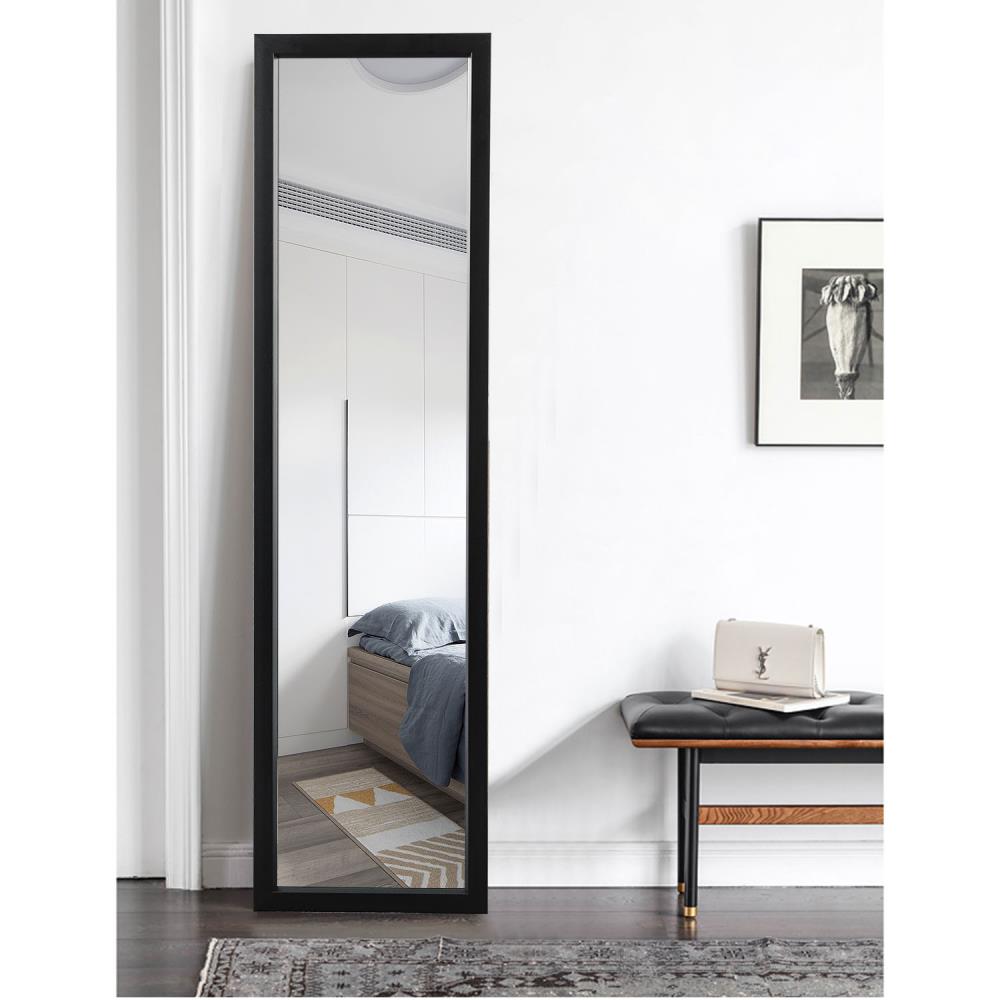 15.7-in W x 59.1-in H Black Framed Full Length Wall Mirror in the ...