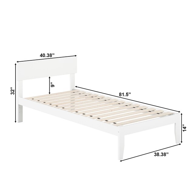 AFI Furnishings Boston White Twin Extra Long Wood Platform Bed in the ...