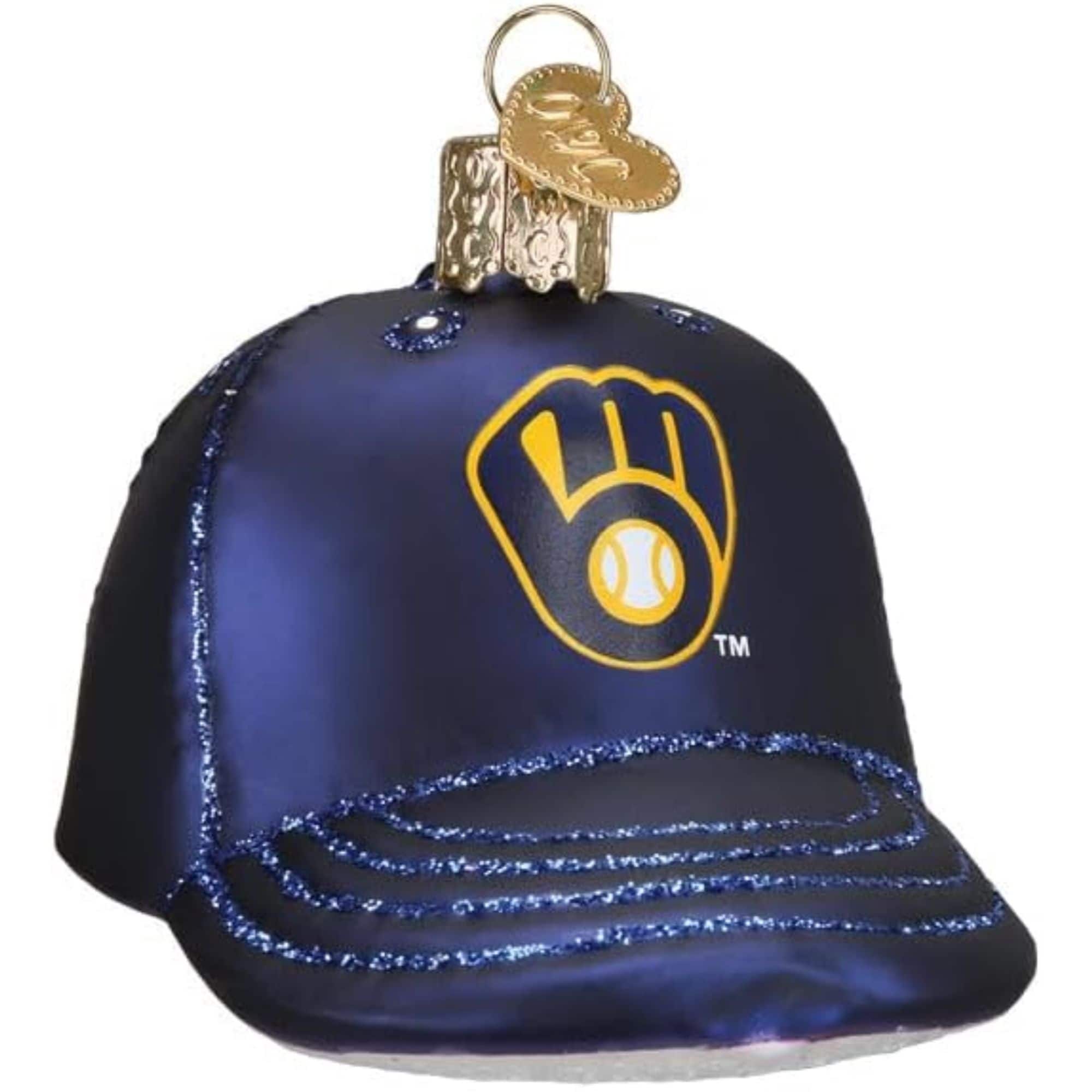 Old World Christmas 729343765192 Blown Glass Ornament for Christmas Tree - Milwaukee Brewers Cap