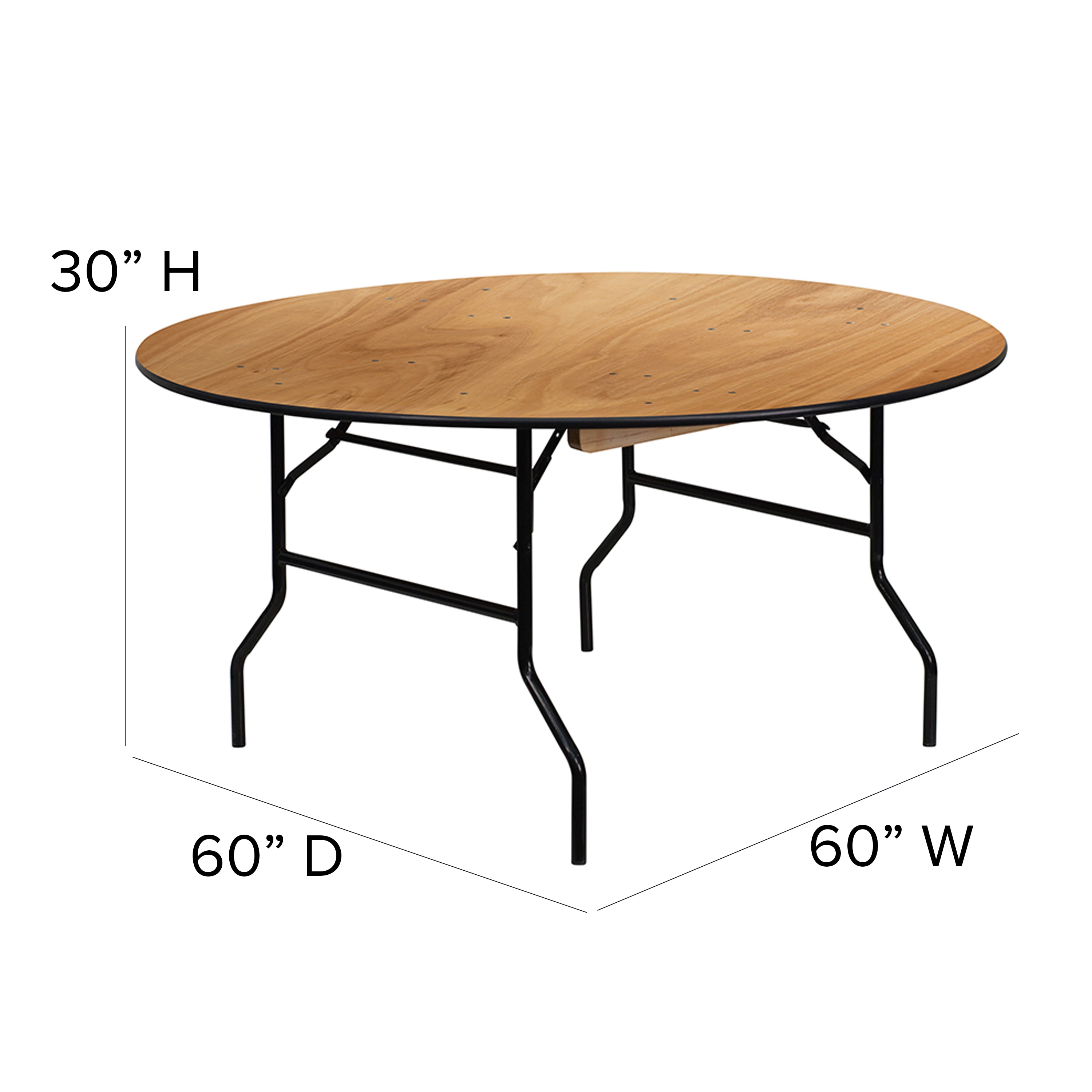 Flash Furniture 4-ft x 4-ft Indoor Round Plastic White Folding Banquet  Table (6-Person)
