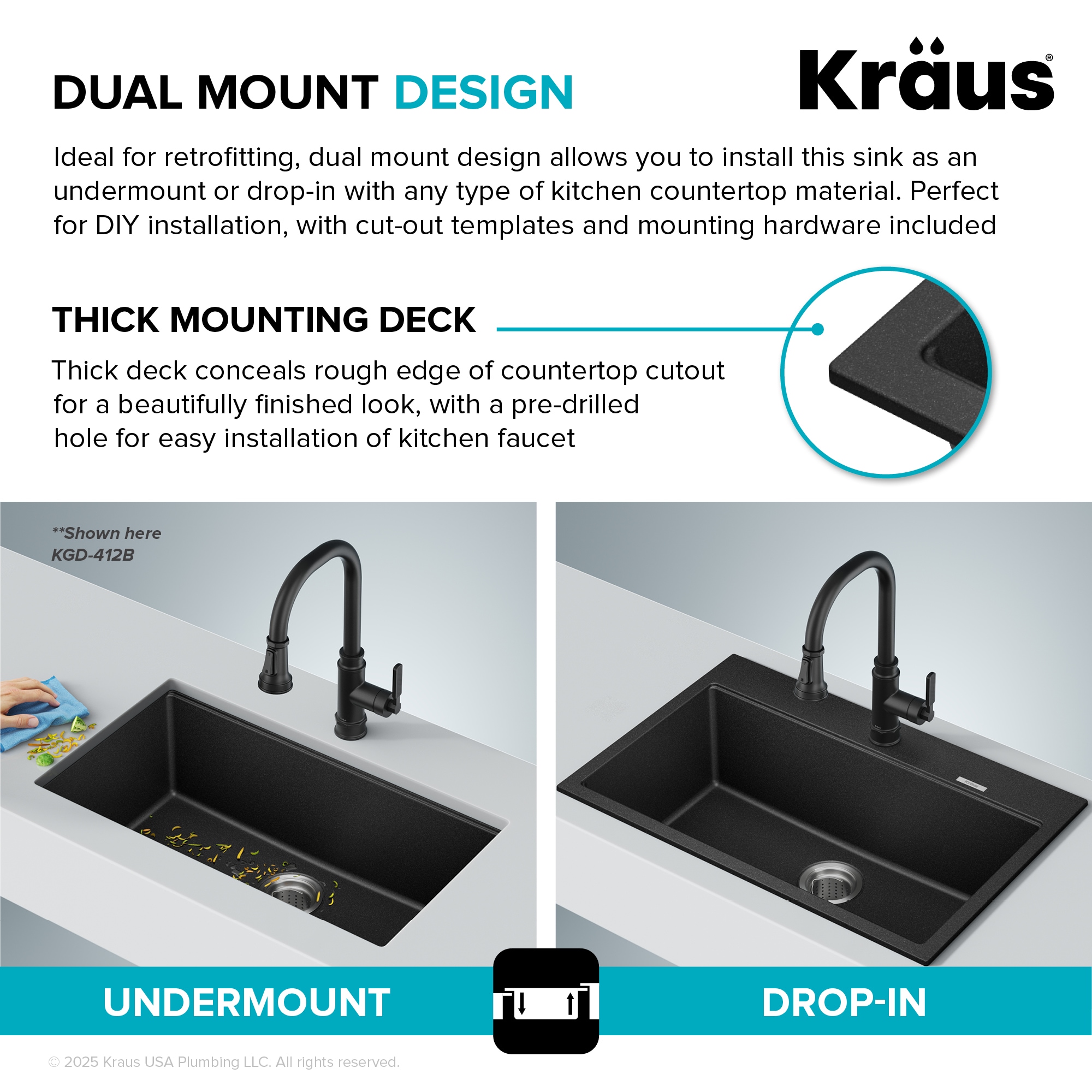 Kraus KGD-412BWHITE Kitchen-Sinks - View #8