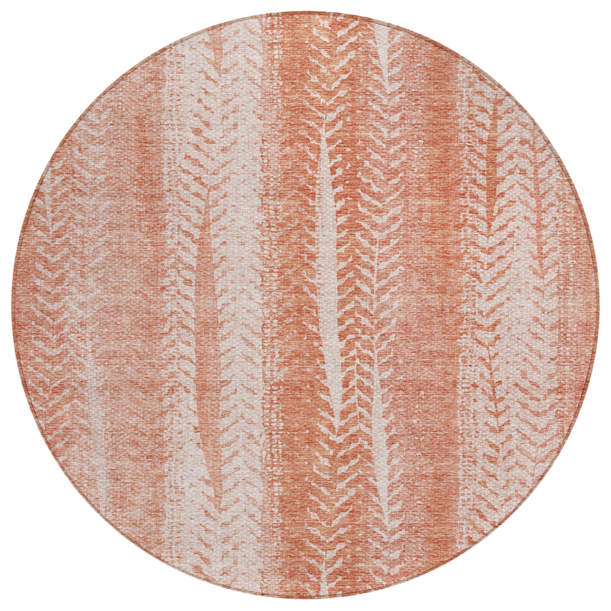 Addison Rugs ACN694CR8RO Chantille ACN694CR 8 x 8 (ft) Polyester Coral Round Indoor/Outdoor Geometric Machine washable Area rug