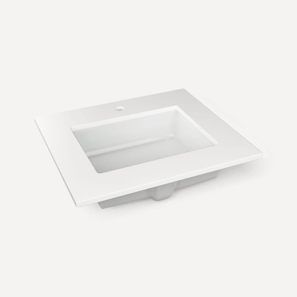Robern  TB25UCO1 25 Inch Quartz Vanity Top for Single Hole Faucet