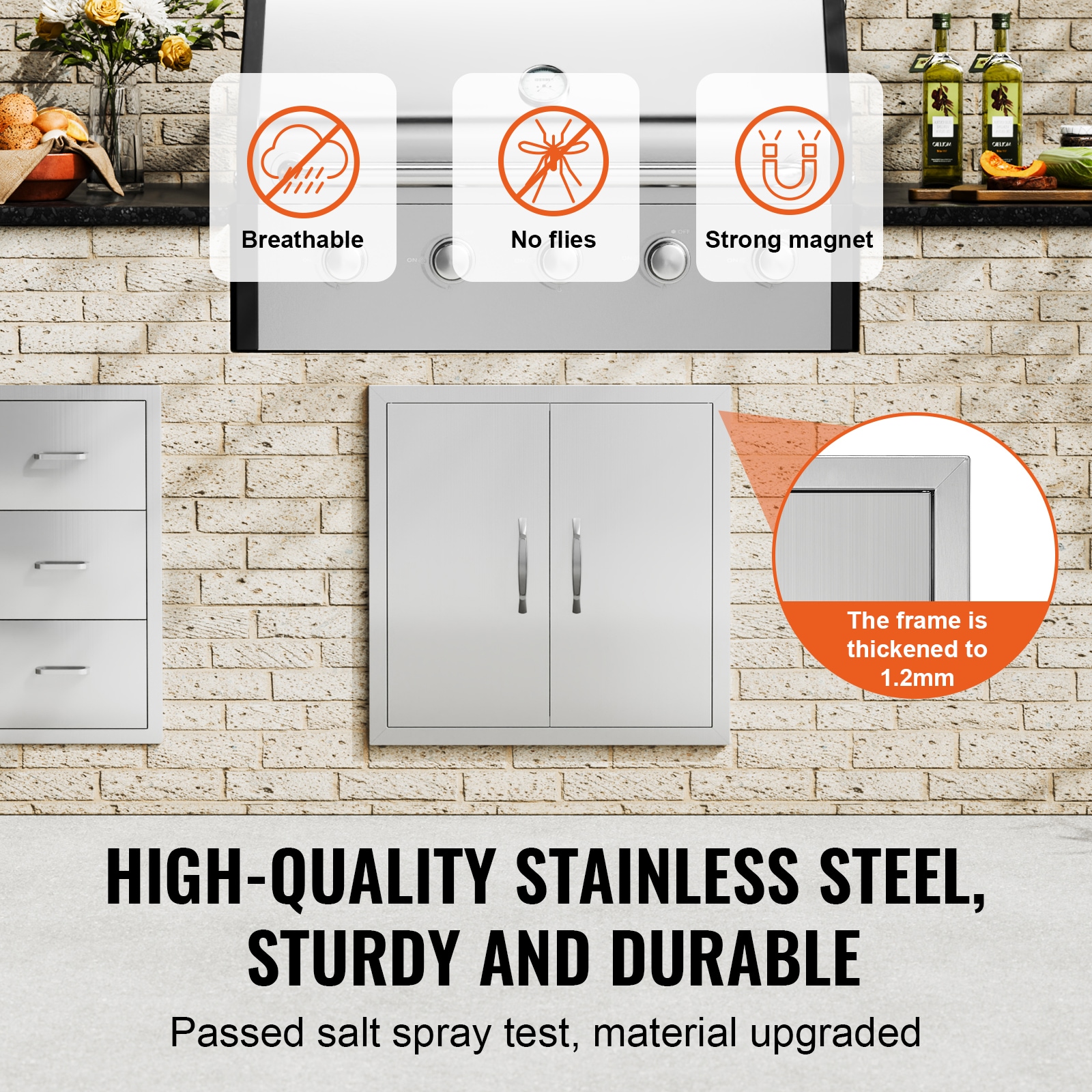 VEVOR 24x24 Inch Stainless Steel Double BBQ Access Door