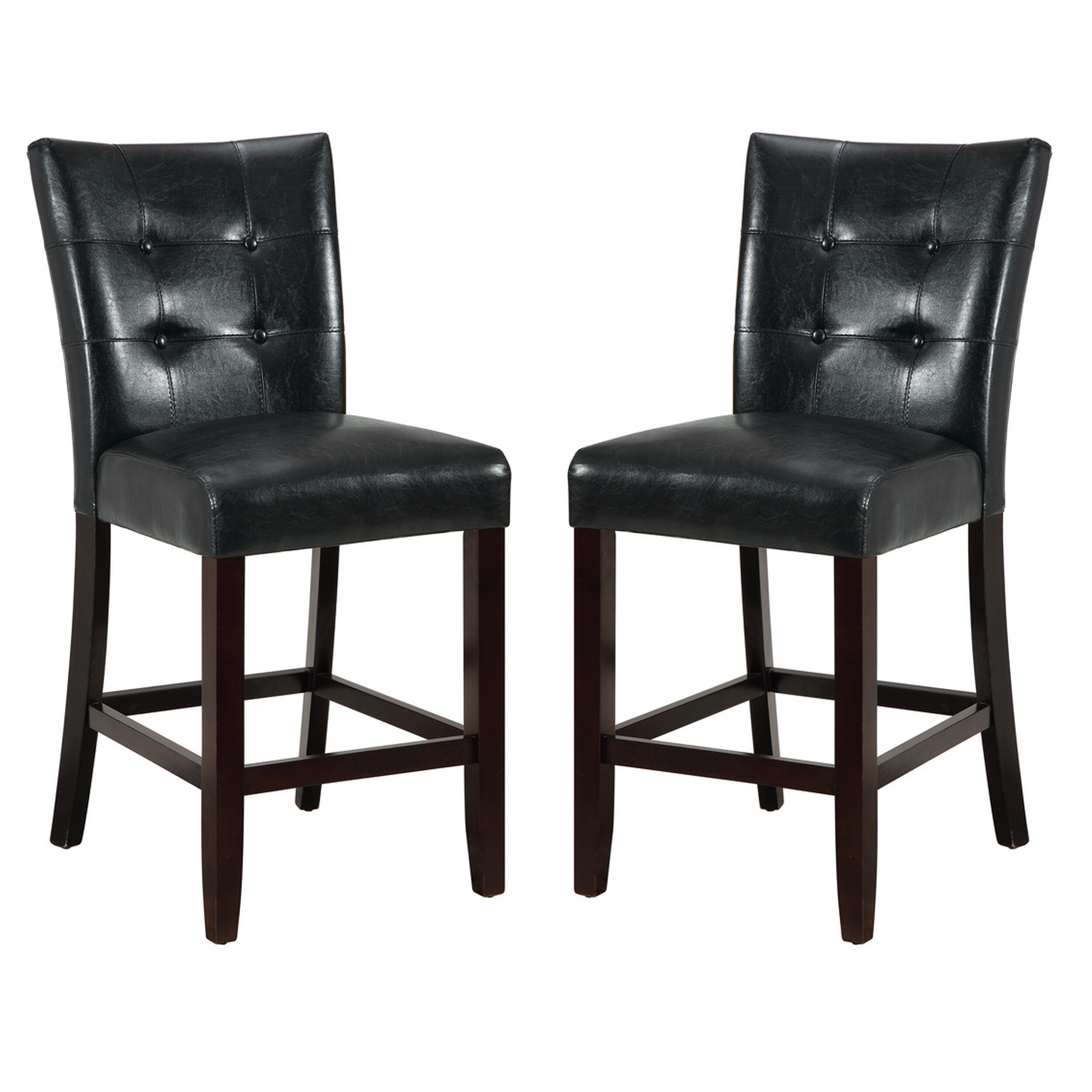 Benzara 2 Modern Black and Brown Faux Leather Accent Chair at Lowes.com