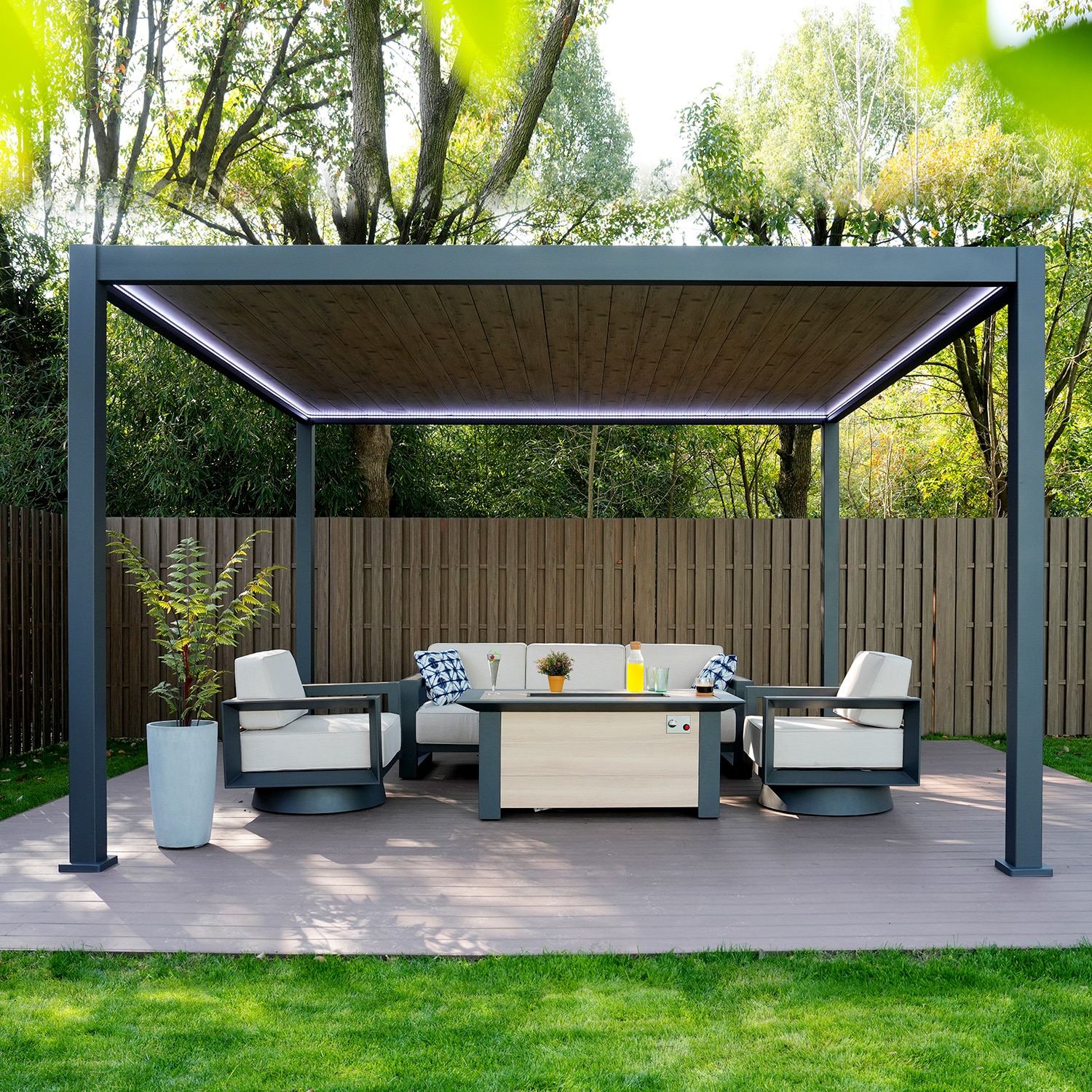 Mirador USSRPG2400155 12-ft x 14-ft Takasho Rectangle Semi-permanent Hardtop Aluminum Roof