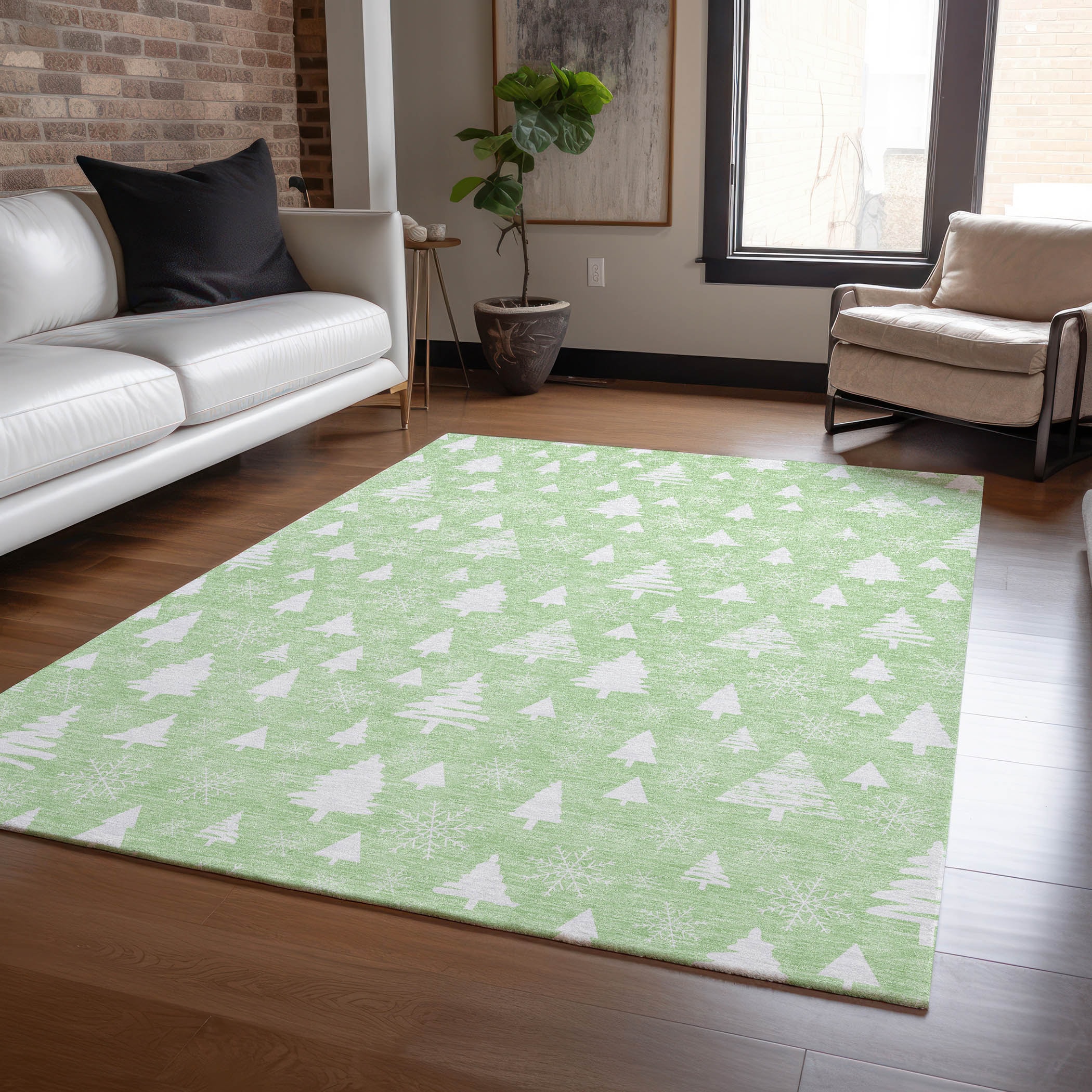 Addison Rugs ACN1815MZ30X46 Chantille ACN1815MZ 2 x 3 (ft) Loomed Polyester Mint Rectangular Indoor/Outdoor Machine washable Area rug