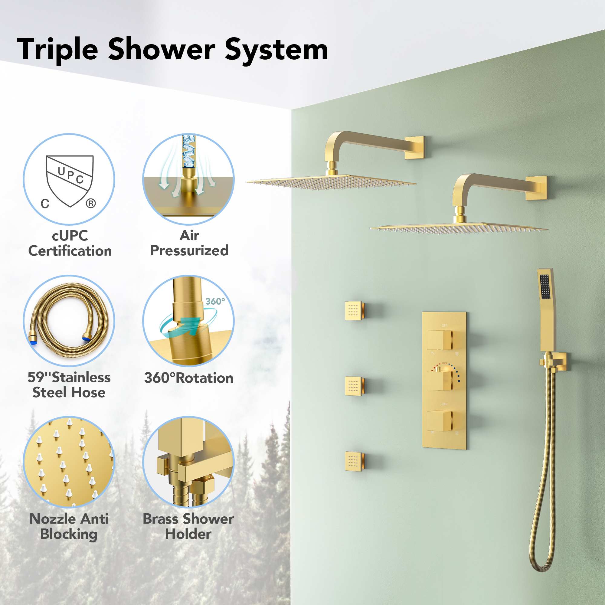 EVERSTEIN SFS-1068-GD12 Tub-Shower-Faucets - View #2