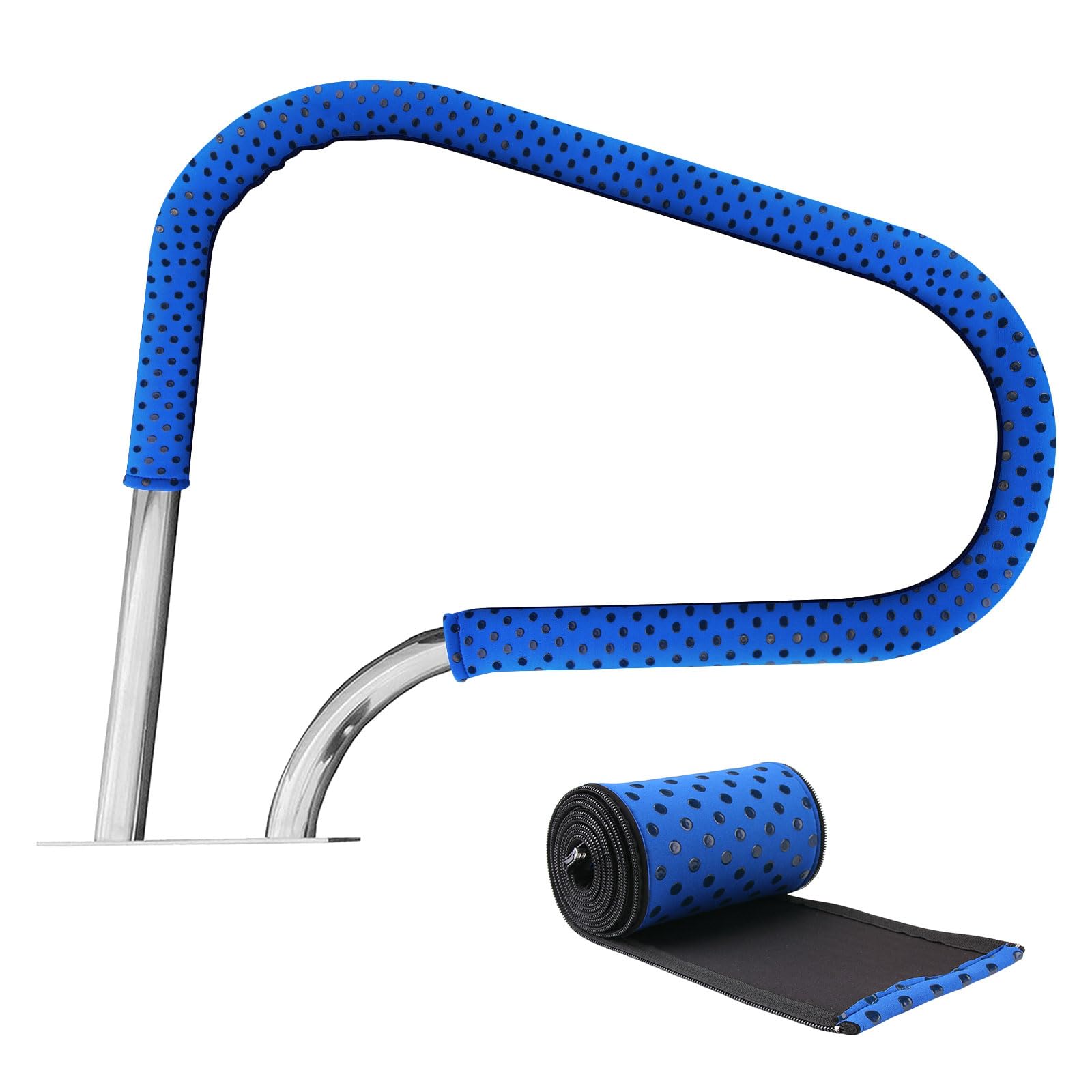 Misopily  Pool Handrail Cover 4 Feet Neoprene Zippered Anti Slip Grip for Inground Swimming Pool Entry Universal Fit Protects Hands from Heat