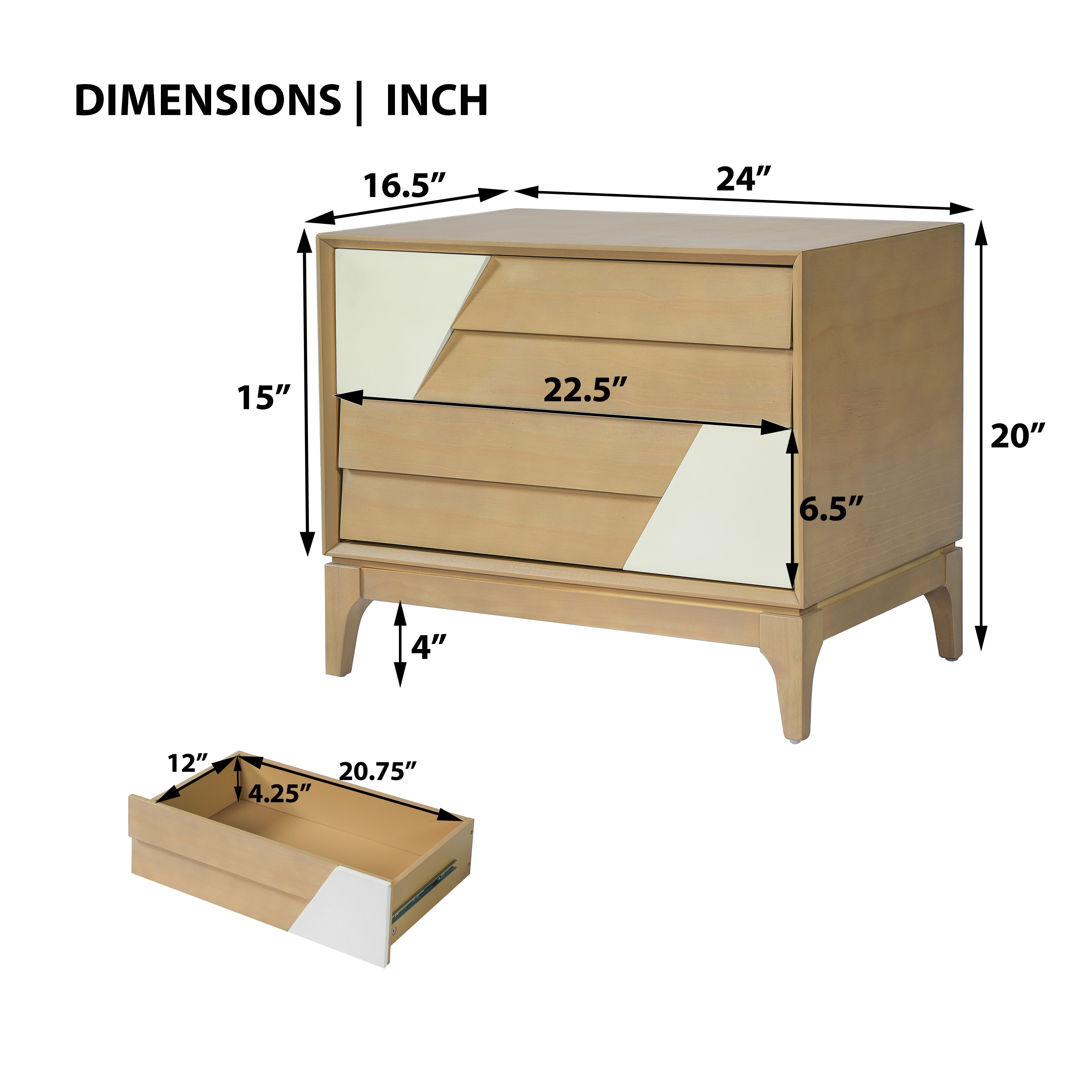 GLANZEND 6514HC2MC nightstands - View #3