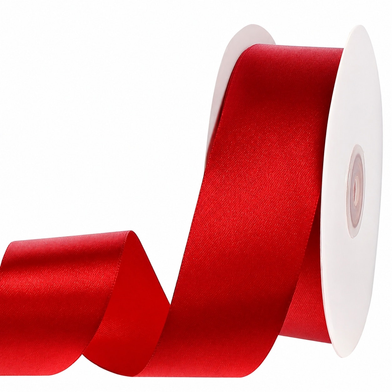 Aoibox  1 5 in x 120 yd Red Polyester Satin Unlit Christmas Ribbon 1 Roll for Gift Wrapping Bows Wreaths and Craft