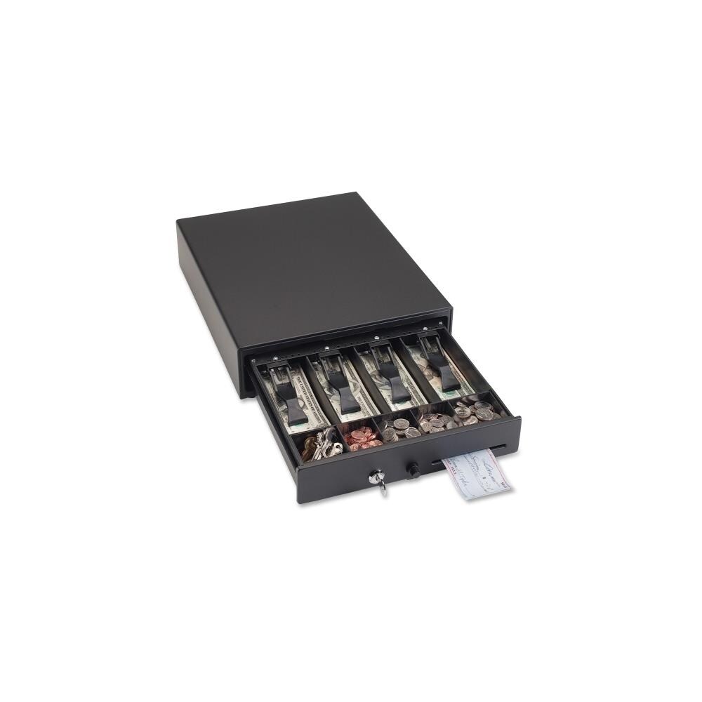  ZX9SSN1764 Touch Release Locking Cash Drawer with Spring-Loaded Bill Weights, Black