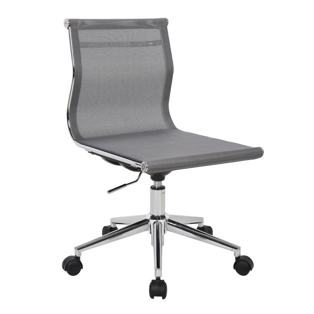 LumiSource OC-MIRAGE SV Mirage Chrome, Silver Contemporary Adjustable Height Swivel Mesh Task Chair