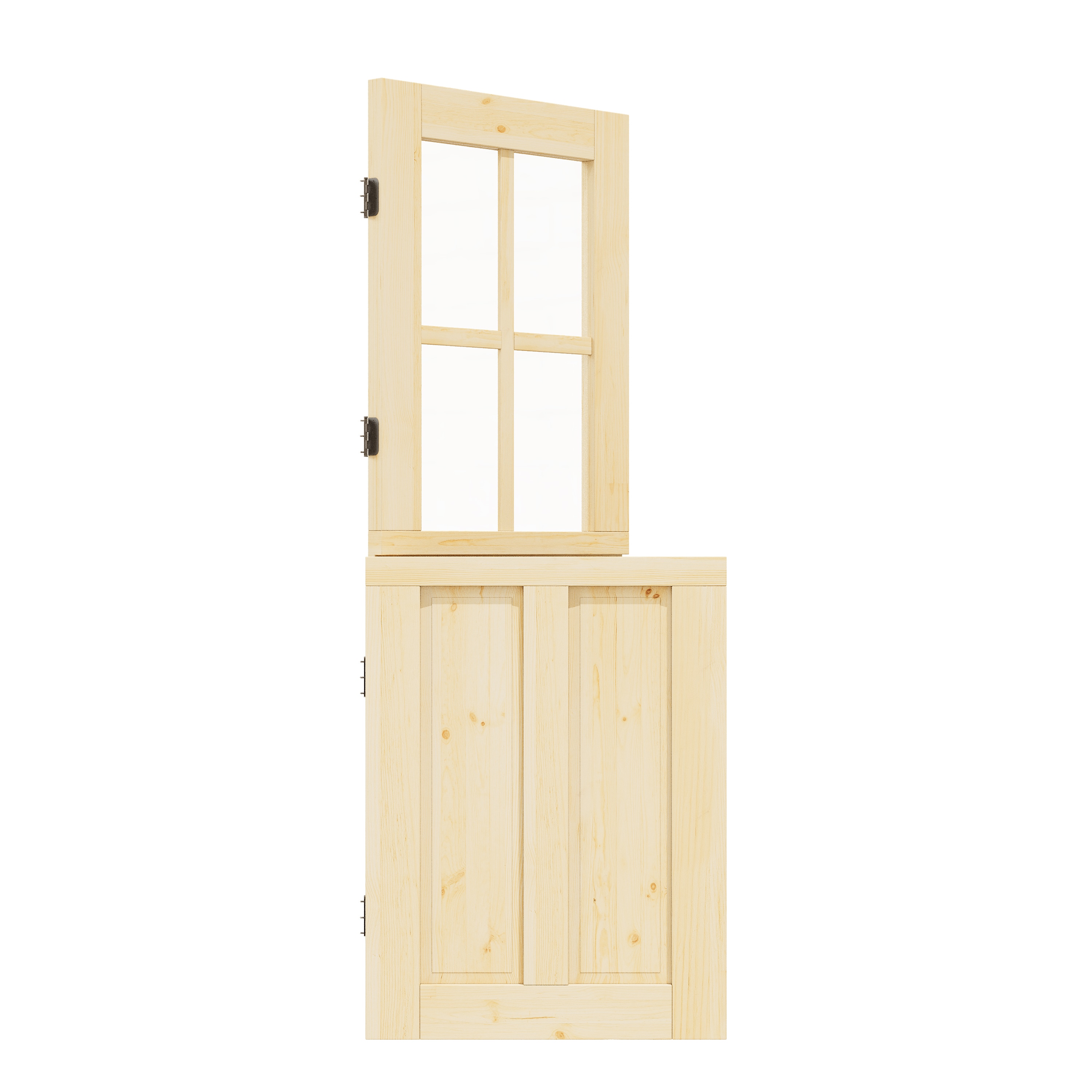 JUJUBON EX-DUDD4G-2XB-30 Front door 30-in x 80-in x Wood Half lite Universal reversible pine Unfinished Slab Dutch Front Door Solid core