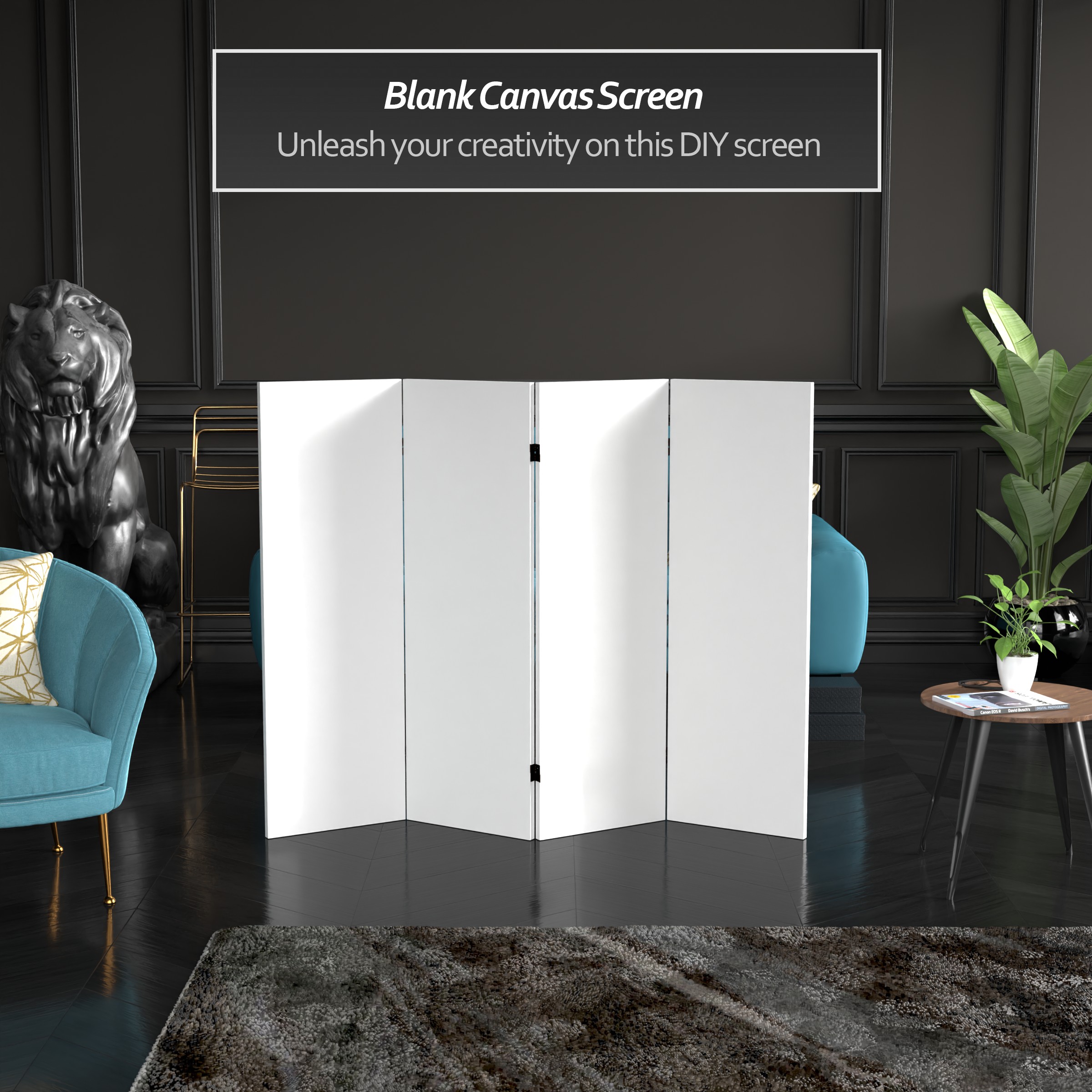 Oriental Furniture CV-4BLANK-4P Indoor-Privacy-Screens - View #2