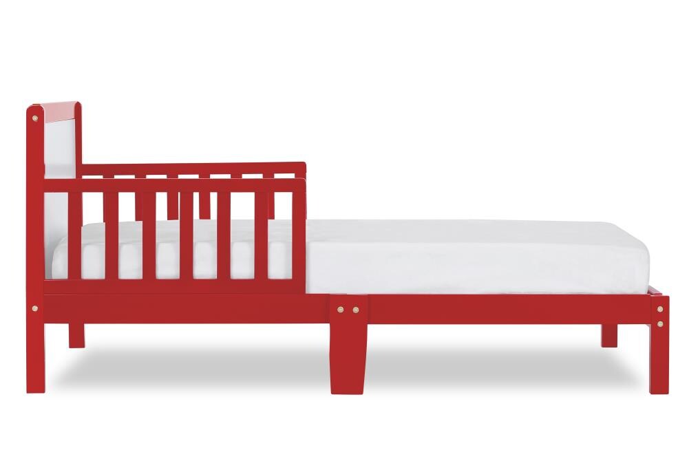 Dream On Me Brookside Red Toddler Bed Contemporary Style, JPMA Certified, Low to the Floor