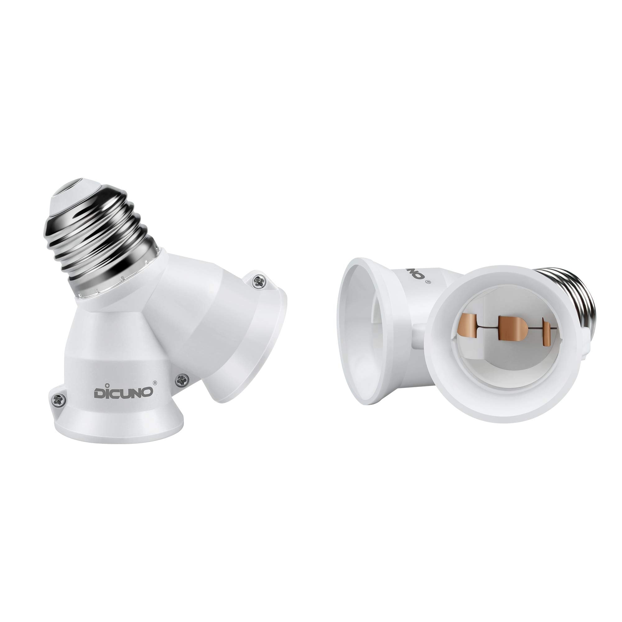 Aoibox  E26 Y Shape Socket Splitter Adapter 2 Pack Converts 1 E26 Base to 2 Bulbs 200W Max 0 250V 165C PBT