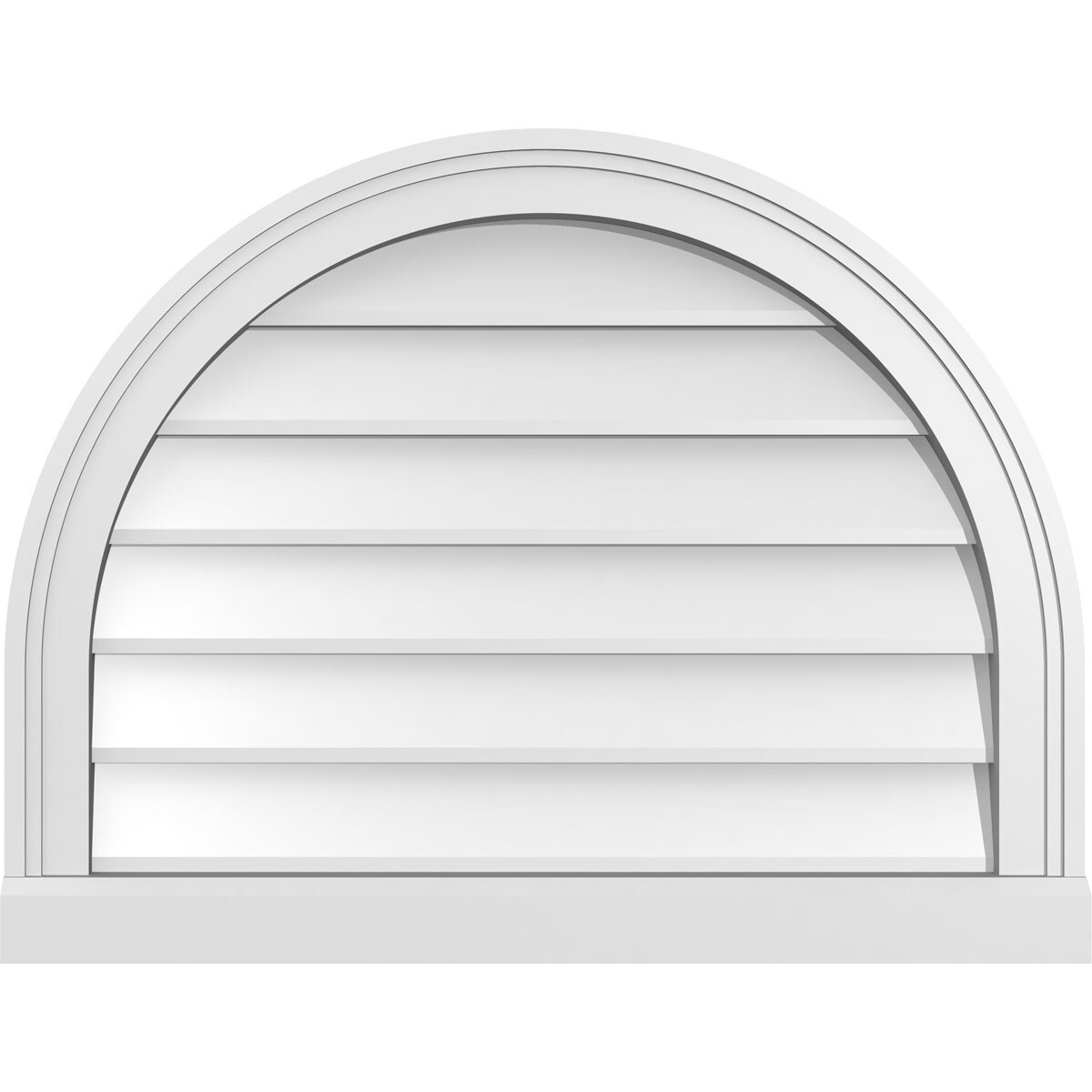 Ekena Millwork GVPRT26X2003SN 26-Inches x 20-Inches Off-white Round top PVC Gable Louver Vent