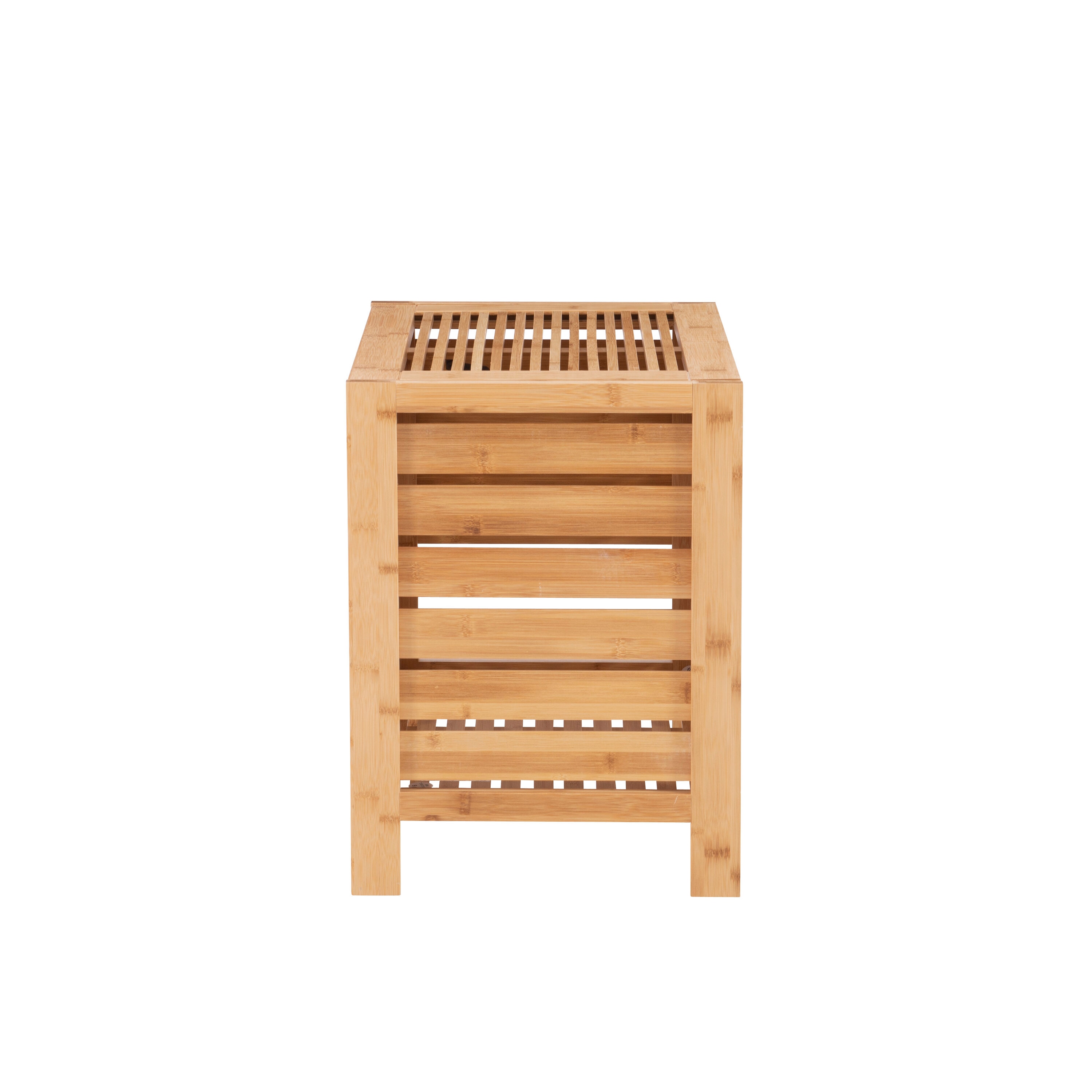 Bracken Natural Bamboo Upright Hamper with Safety Lid