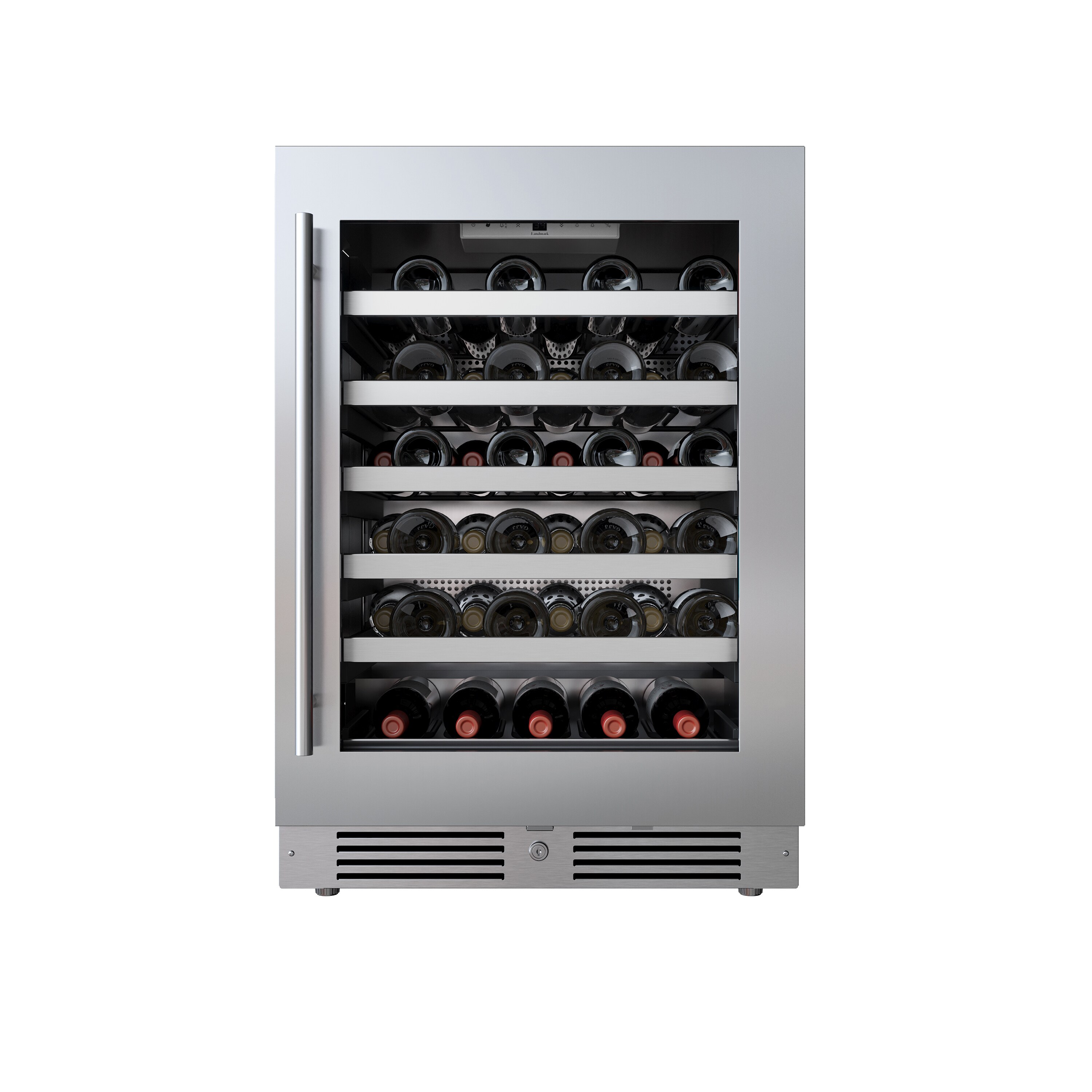 Landmark L3124UI1WSGRH 24-in W 45 -Bottles Stainless Steel Built-in Indoor Wine Cooler