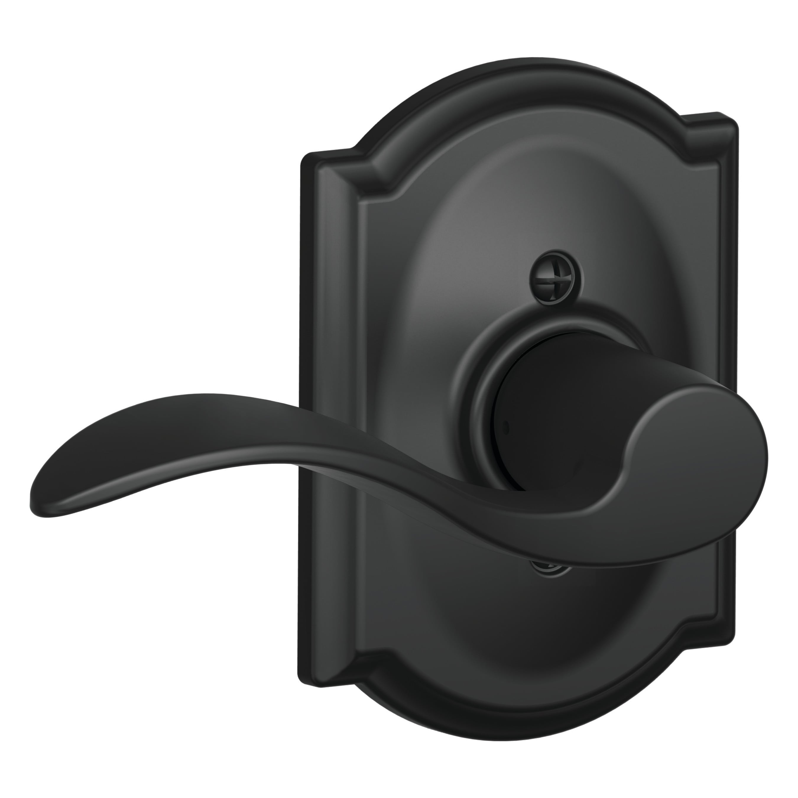 Schlage F170 ACC 622 CAM LH F170 Acc/Cam LH Accent - Camelot Matte Black Left-Handed Interior Hall/Closet Dummy Door Handle