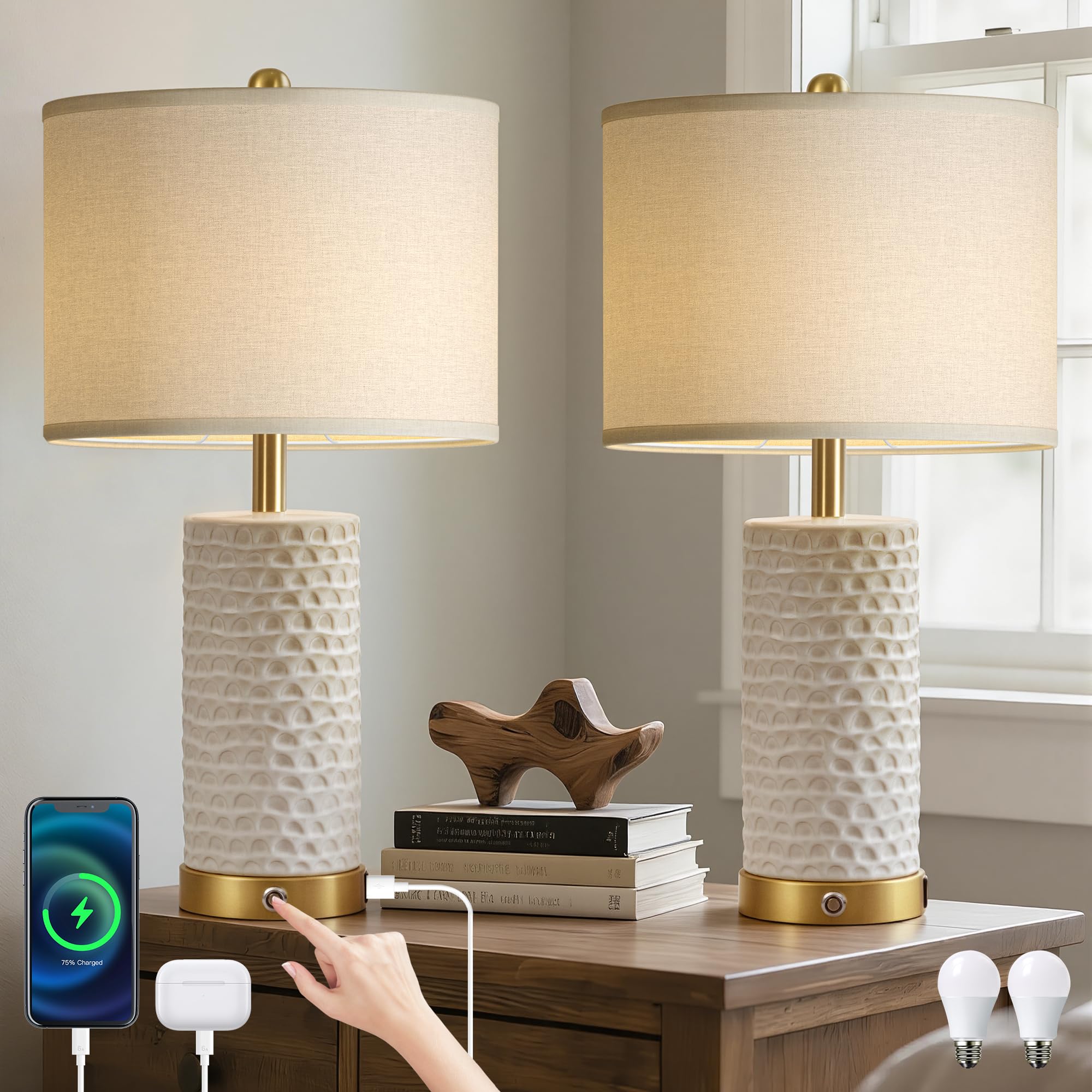IJBUHV - Ceramic Touch Table Lamp Set