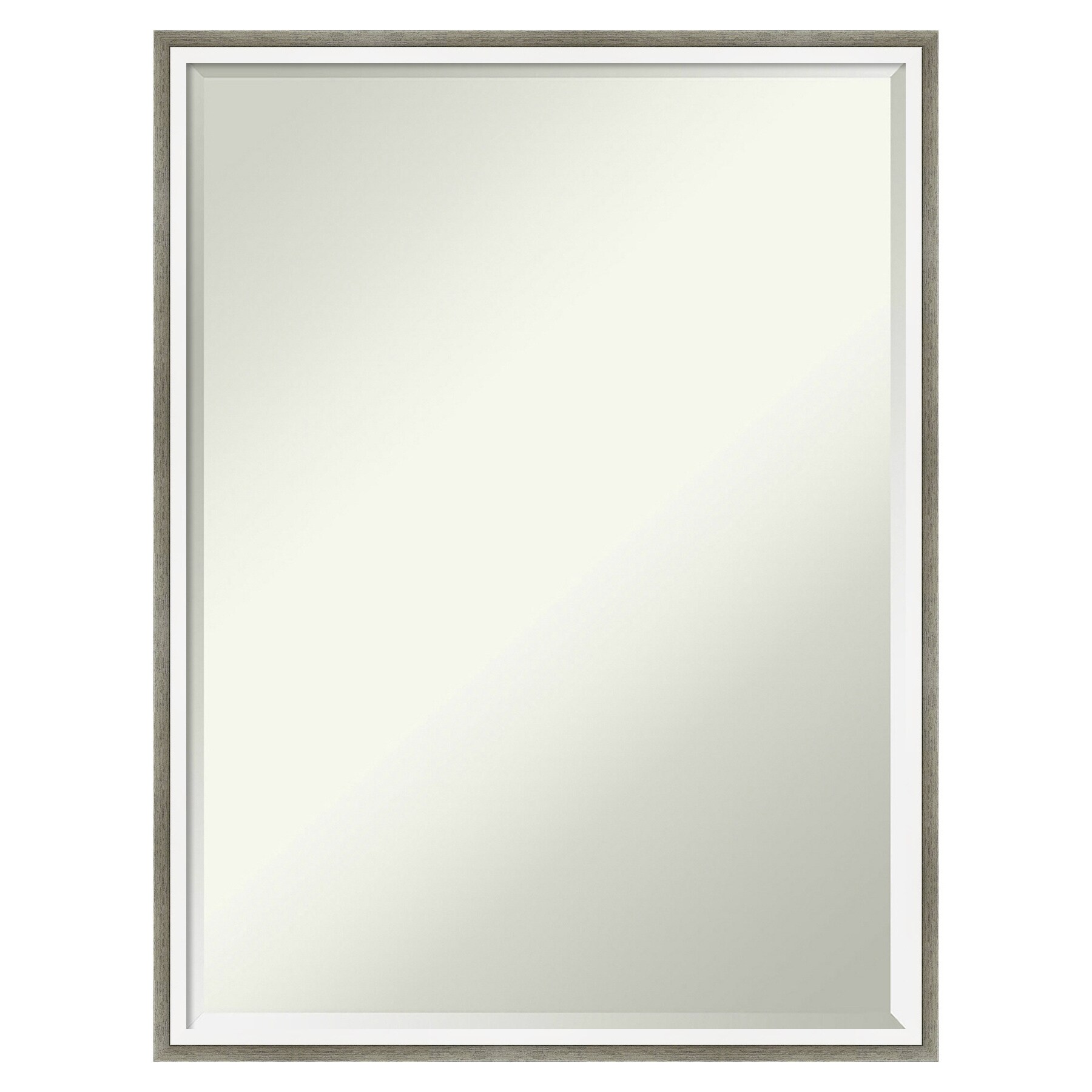 Amanti Art A17007235732 Lucie Silver White Frame 19.25-Inches W x 25.25-Inches H Rectangle Lucie Silver White Framed Wall Mirror