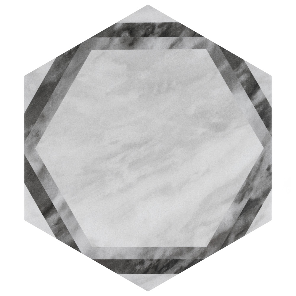 Affinity Tile S1FEQ8BXDL Sample - Classico Bardiglio Hex Dimension Light 7-in x 8-in Satin Porcelain Hexagon Floor and Wall Tile
