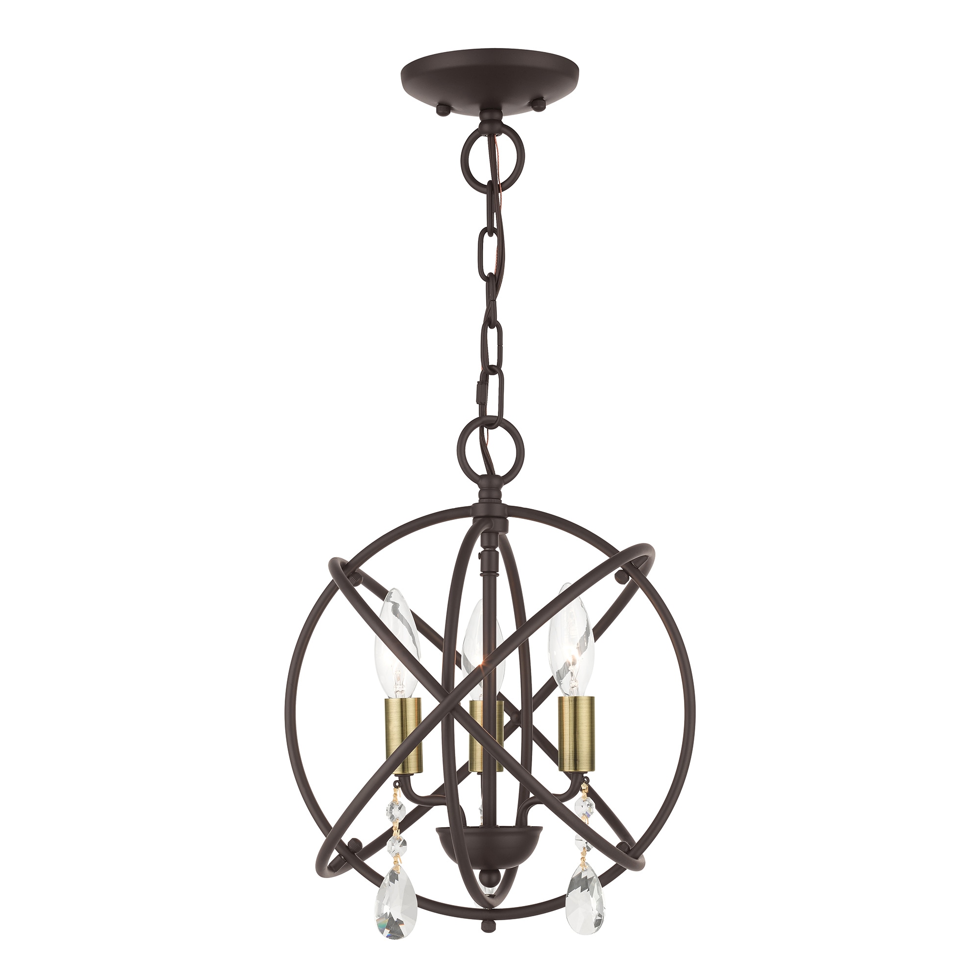 Livex Lighting 40903-07 Aria 3 -Light Matte Bronze Transitional For Use in Bathrooms, Bedrooms, Dining Rooms, Foyers, Kitchens, Living Rooms Chandelier