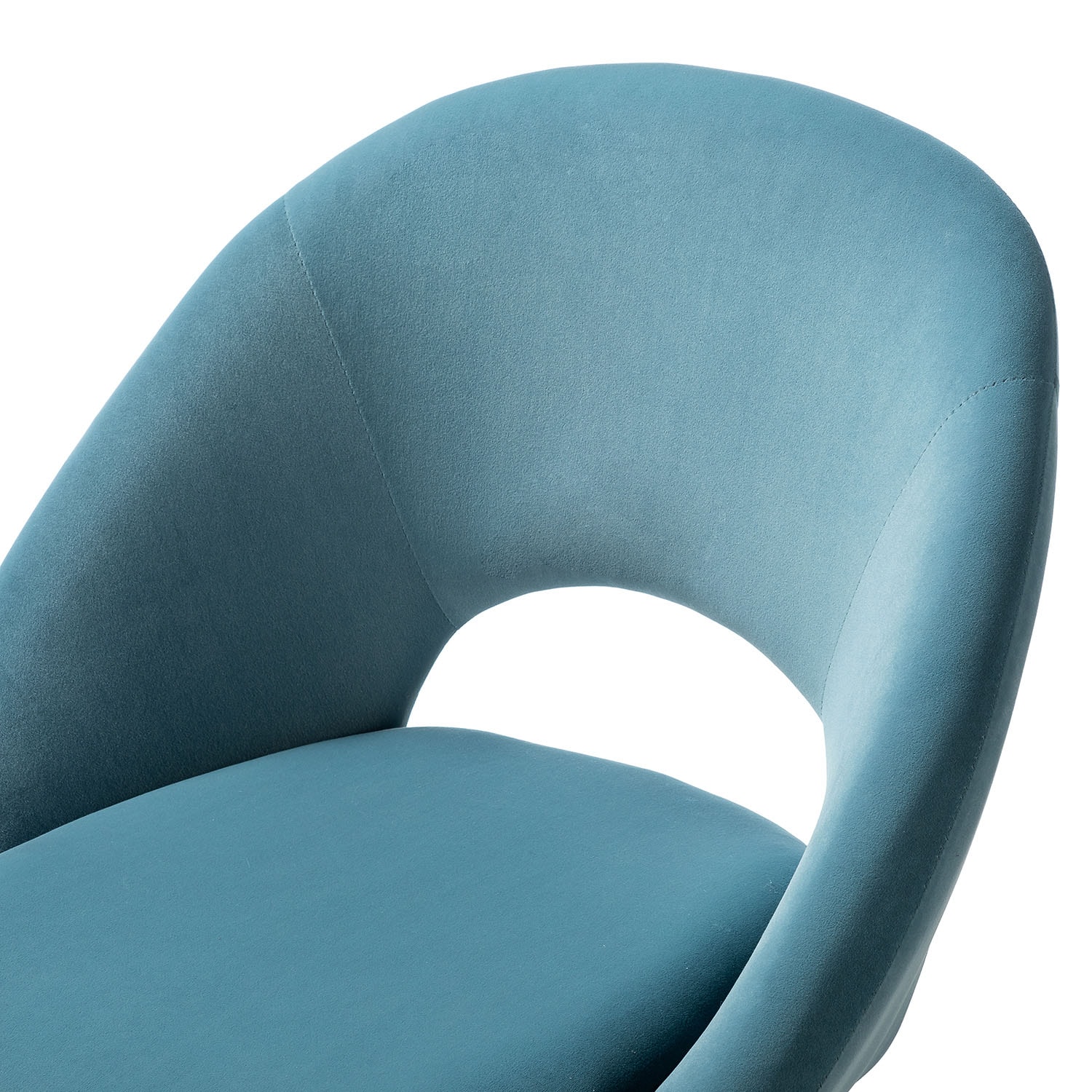 Berta Blue Velvet Swivel Task Chair with Adjustable Height