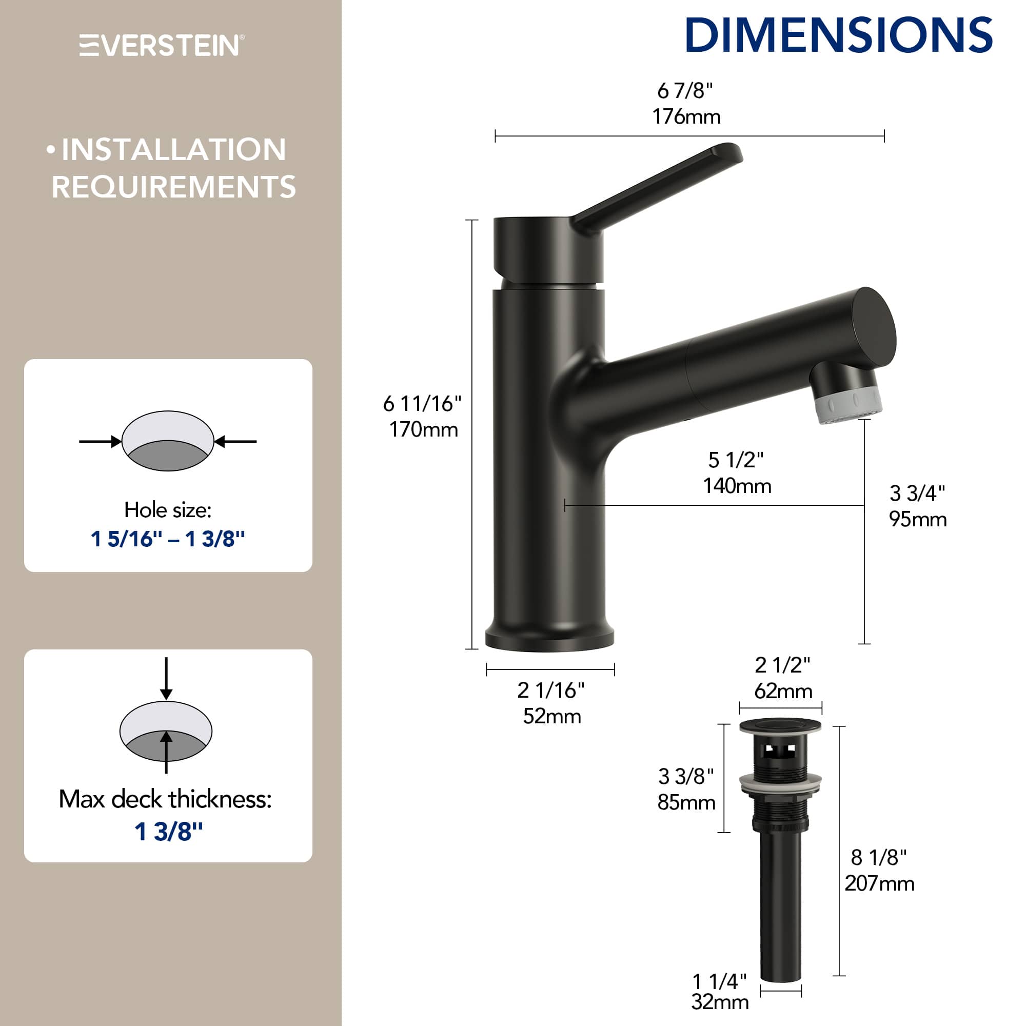 EVERSTEIN SFS-1181-BK Lavatory-Faucets - View #13