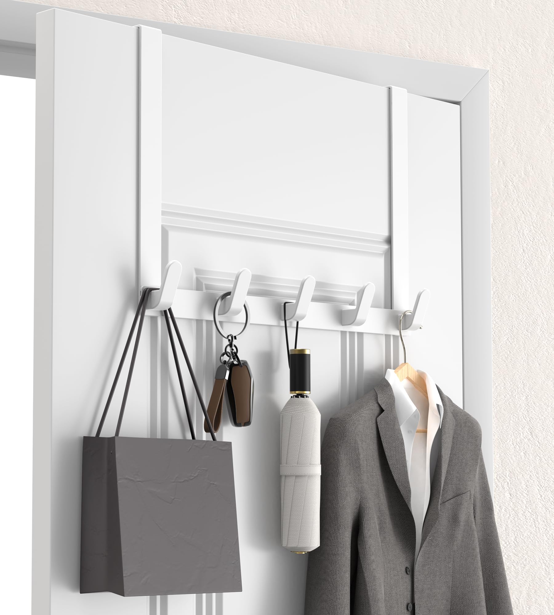 Afoxsos  Long Over The Door Hooks Hanger with 15 75 Extended Arms Fits 1 3 8 Doors L40U Upgraded Thickened Heavy Duty Bathroom Accessories and