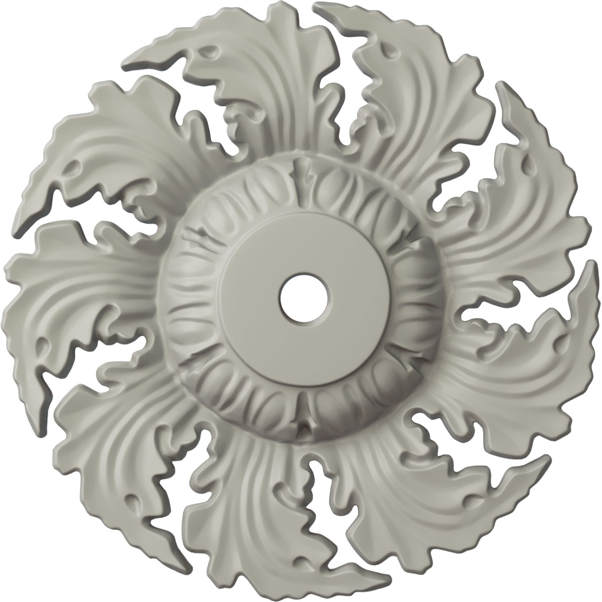 Ekena Millwork CM14NEPCF Needham 14.625-in W x 14.625-in L Painted Pot Of Cream Polyurethane Whole Ceiling Medallion