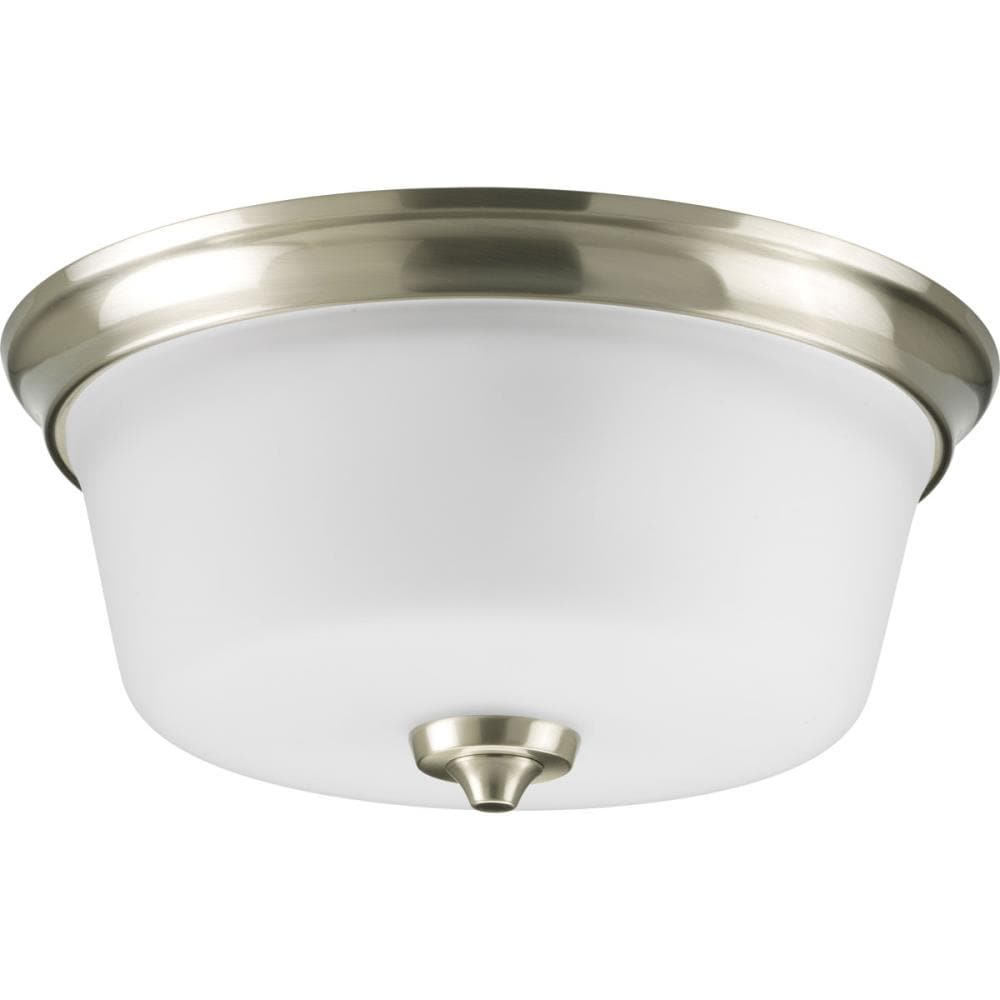 Progress Lighting P3836-09 Lahara 2 -Light 13-in Brushed Nickel Flush Mount Light