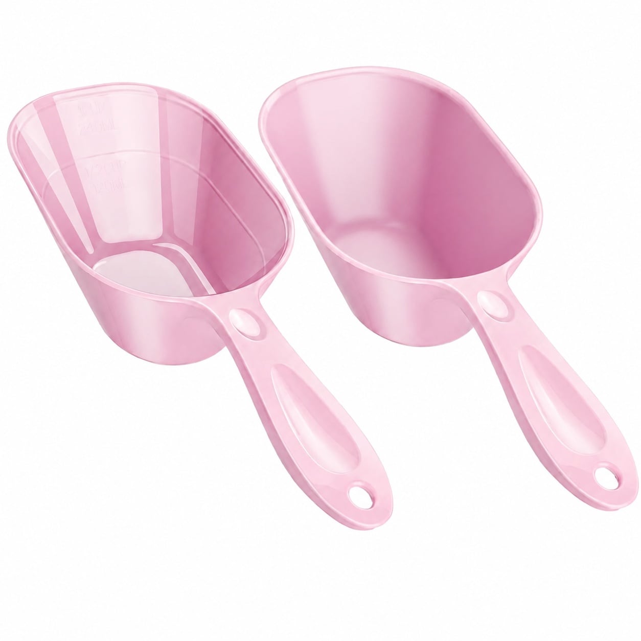 Aoibox  2 Pack Light Pink Melamine Food Scoop Set with Measuring Lines for Dog Food Cat Food Coffee Beans and Flour