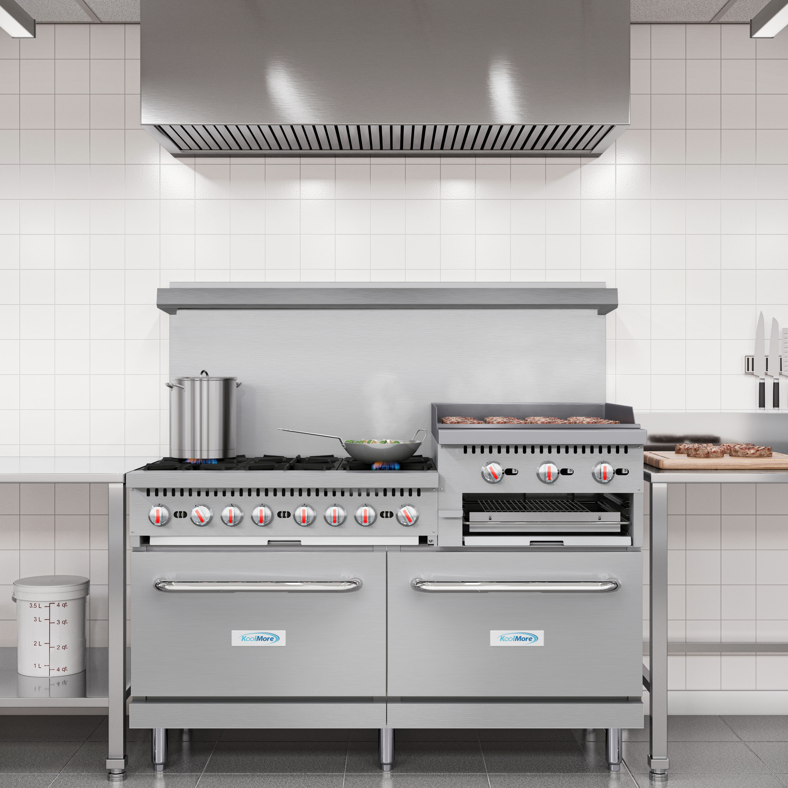 KoolMore LOW-KM-CRGB60-LP Double-Oven-Gas-Ranges - View #2