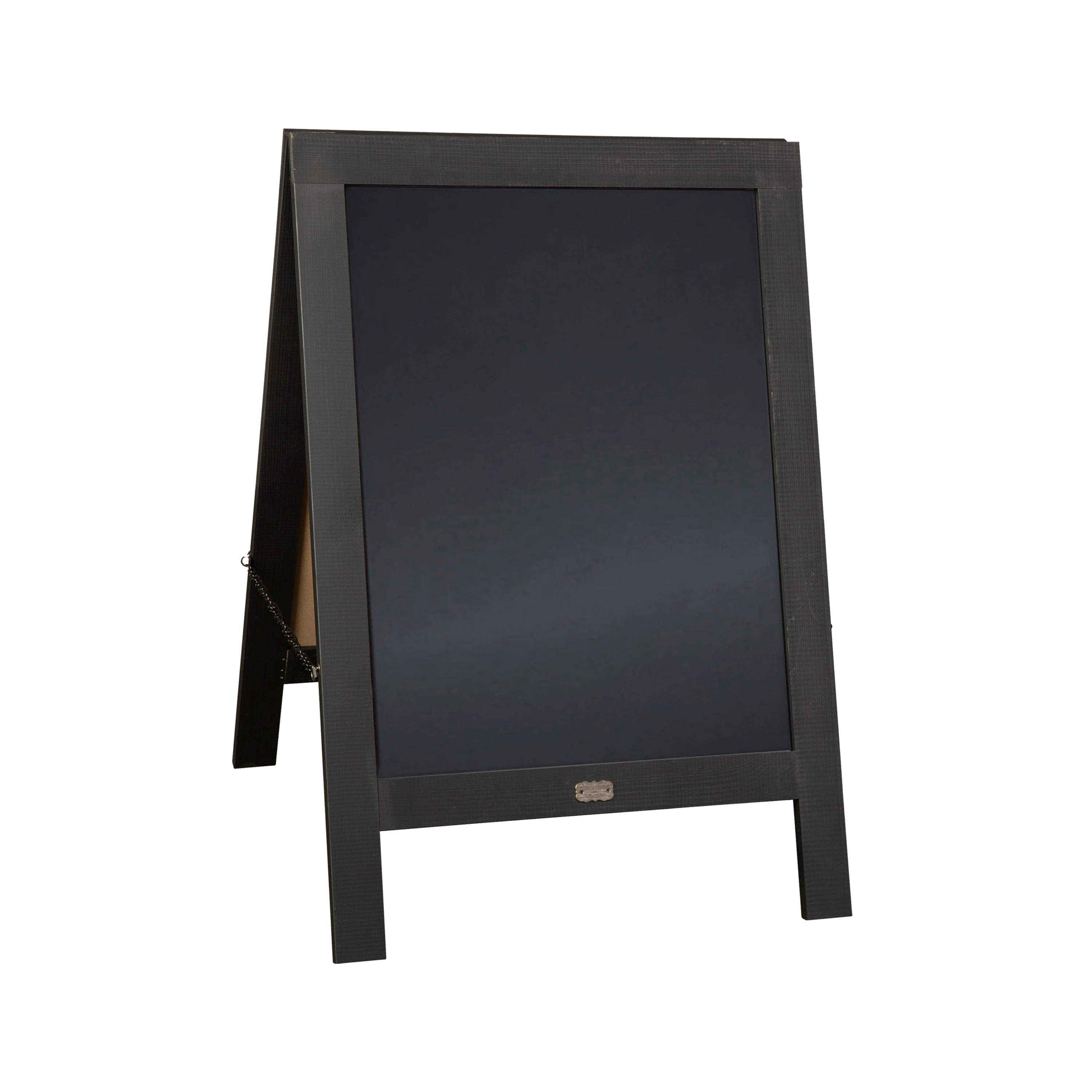 Emma + Oliver 196861080494 Burke Black 30-in x20-in Rustic Vintage A-Frame Double-Sided Folding Chalkboard with Magnetic Surface for Weddings; Parties; Showers and More
