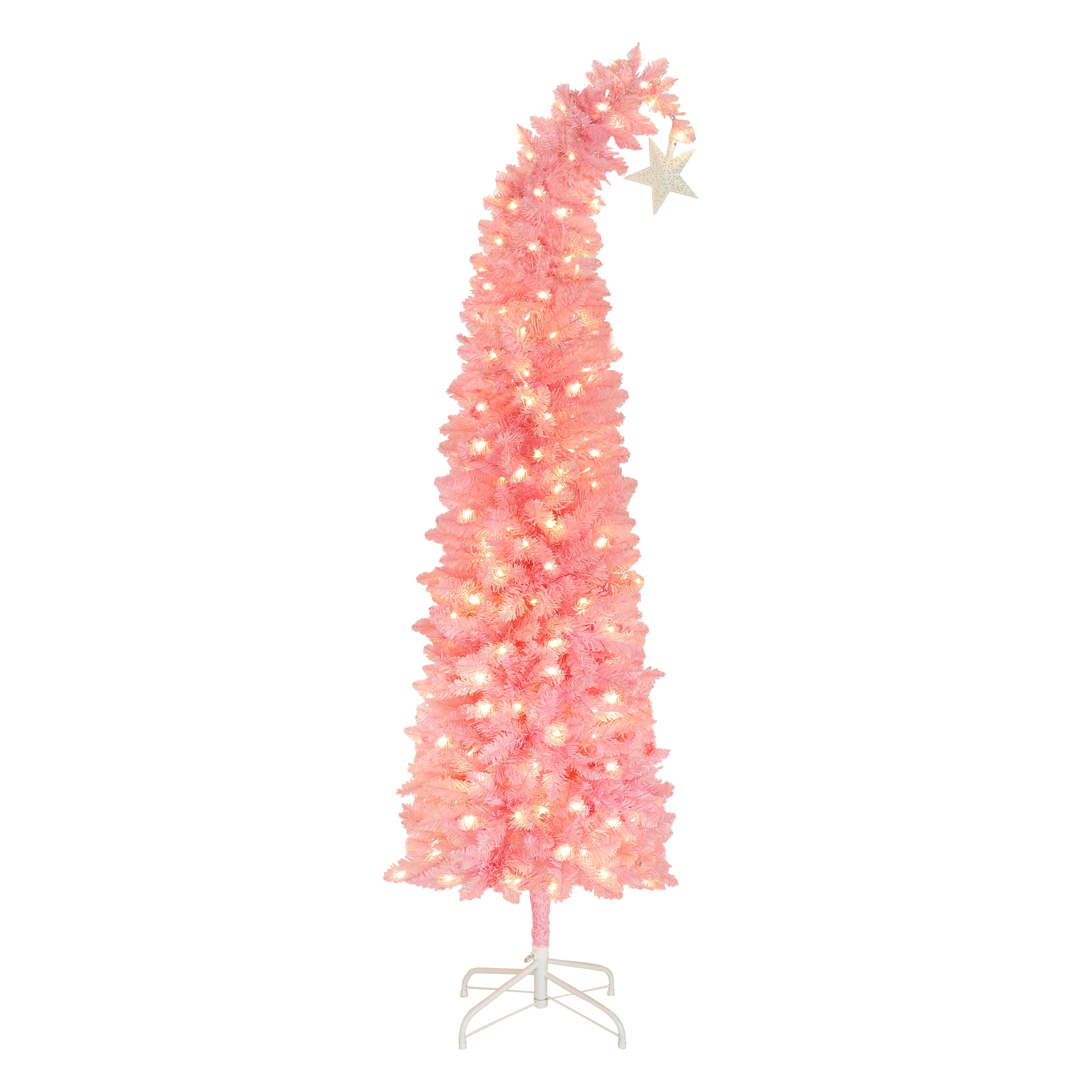 VEIKOUS PG0403-18-2 74-in Freestanding Christmas tree Yard decoration with White LED Lights
