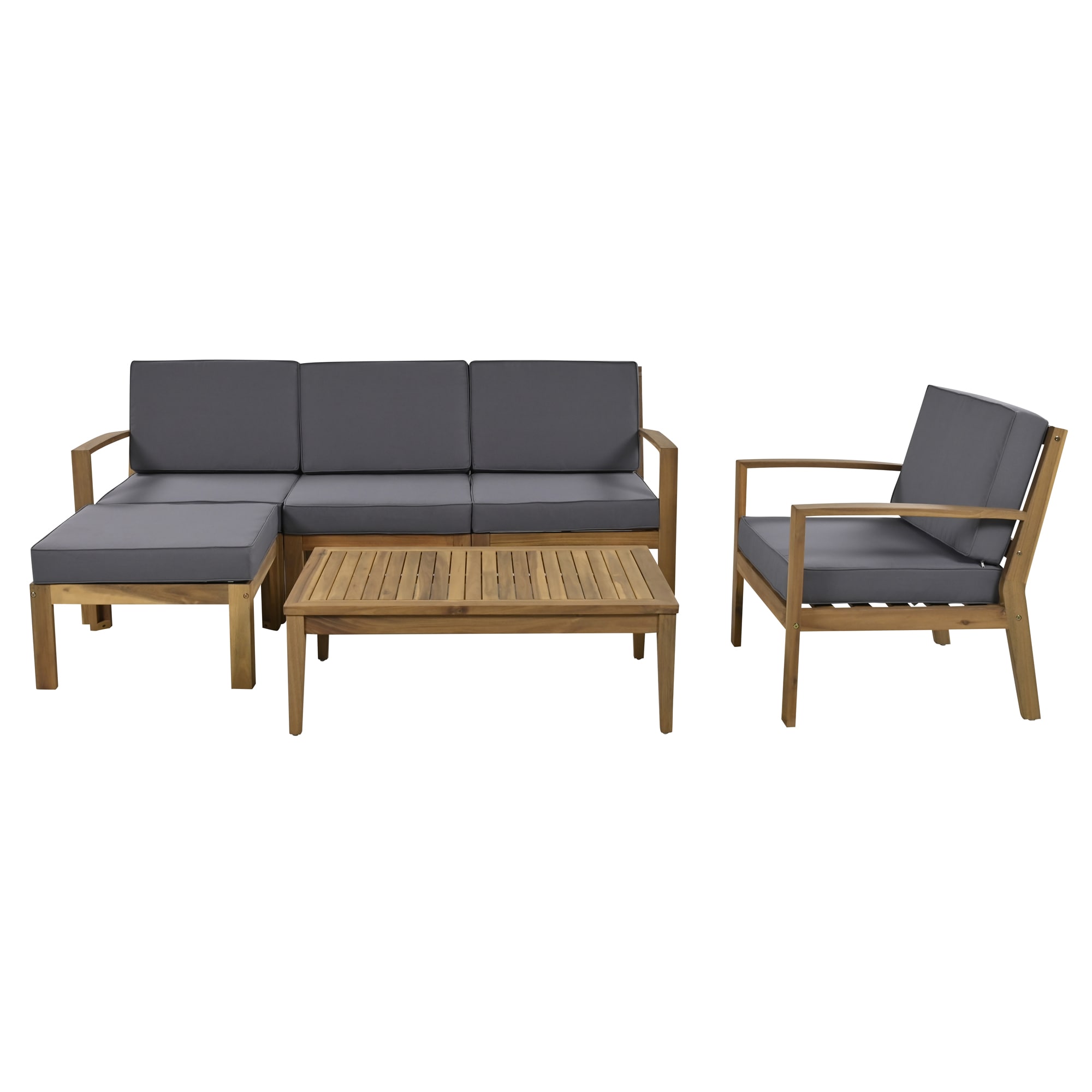 Bayfeve BFTM-6E-PCS 6 -Piece Patio Conversation Set with Gray Cushions