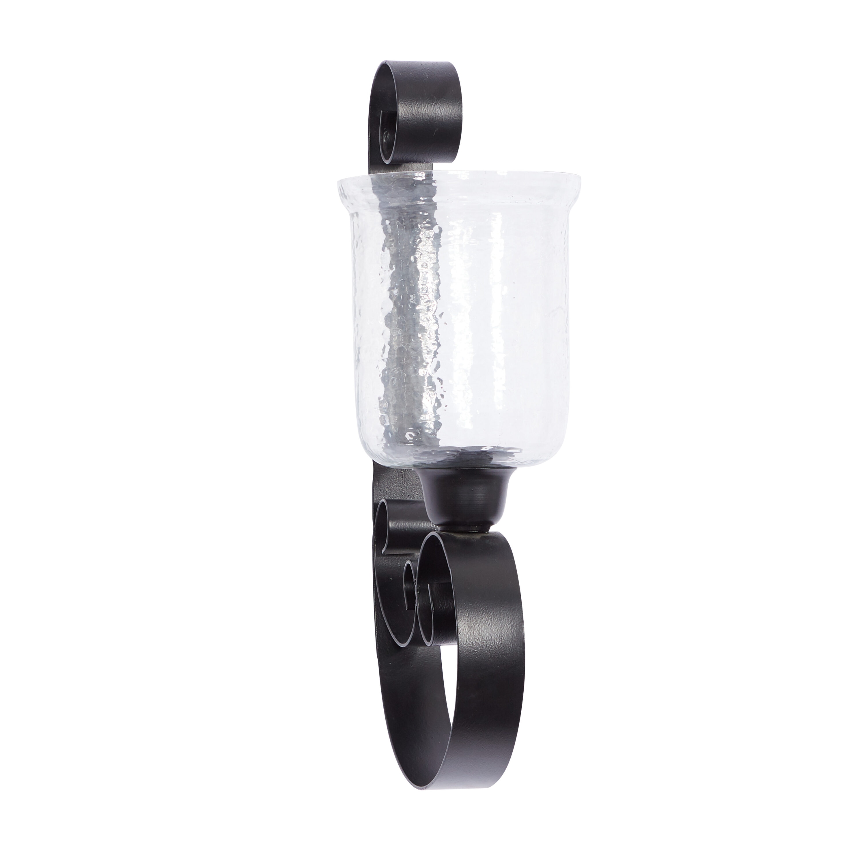 Elegant Traditional Black Iron Wall Sconce, 21" Height
