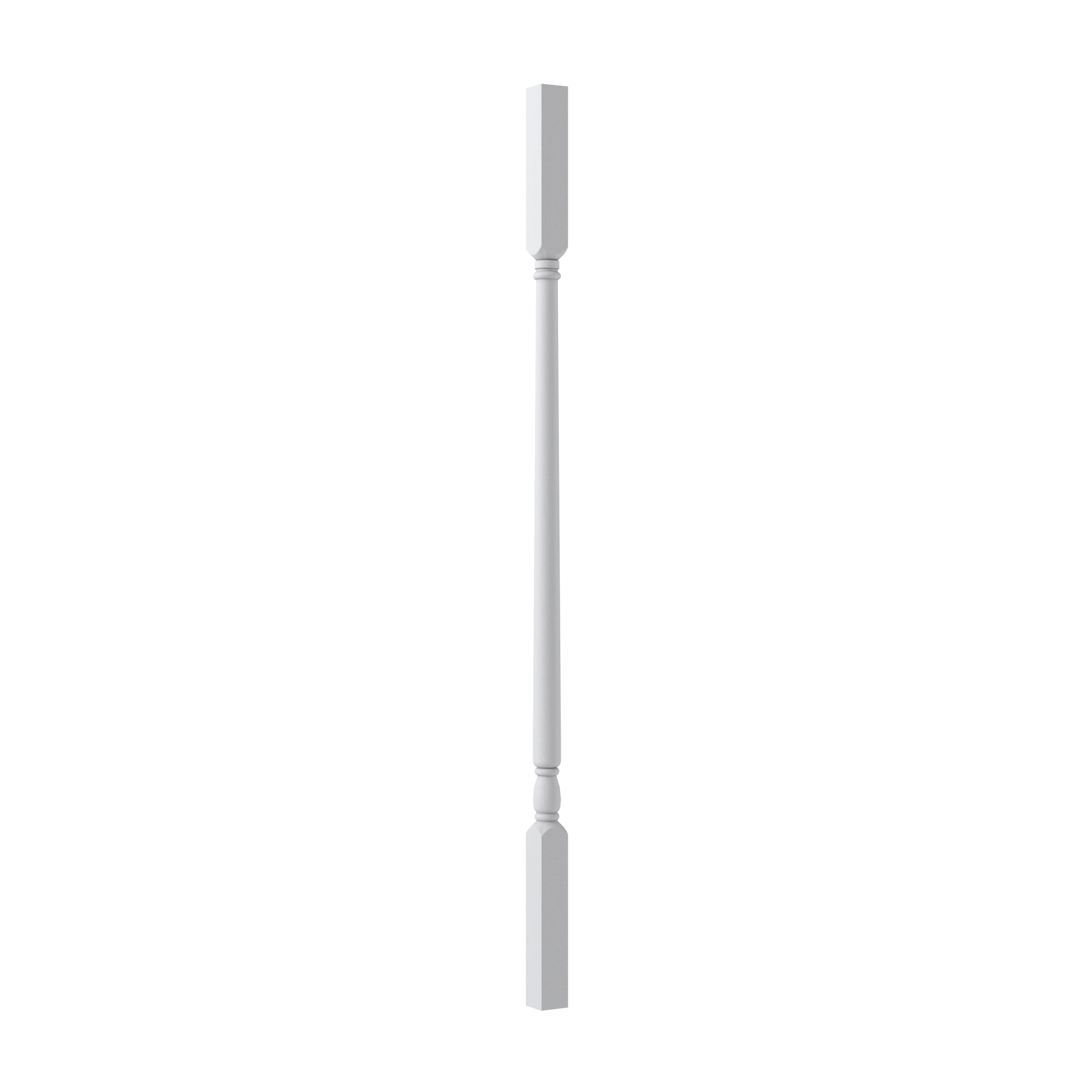Crown Heritage 459514231 31-in x 1.25-in Colonial Primed White Square Top Turned Stair Baluster